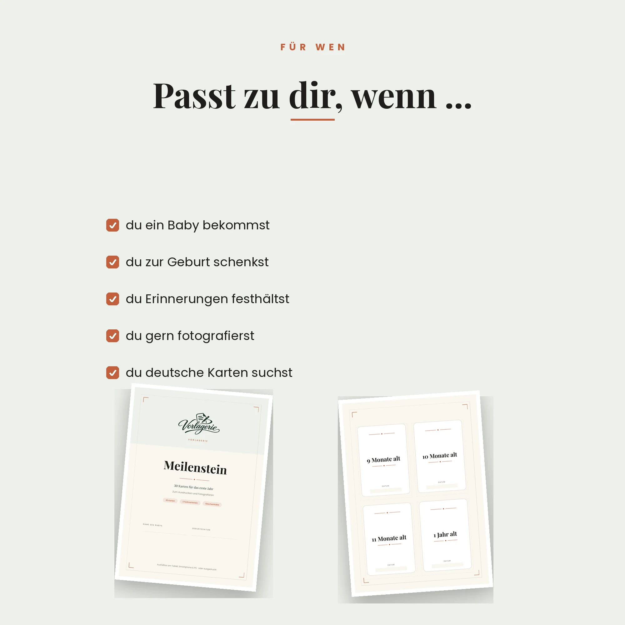 Baby-Meilensteinkarten – für wen es passt