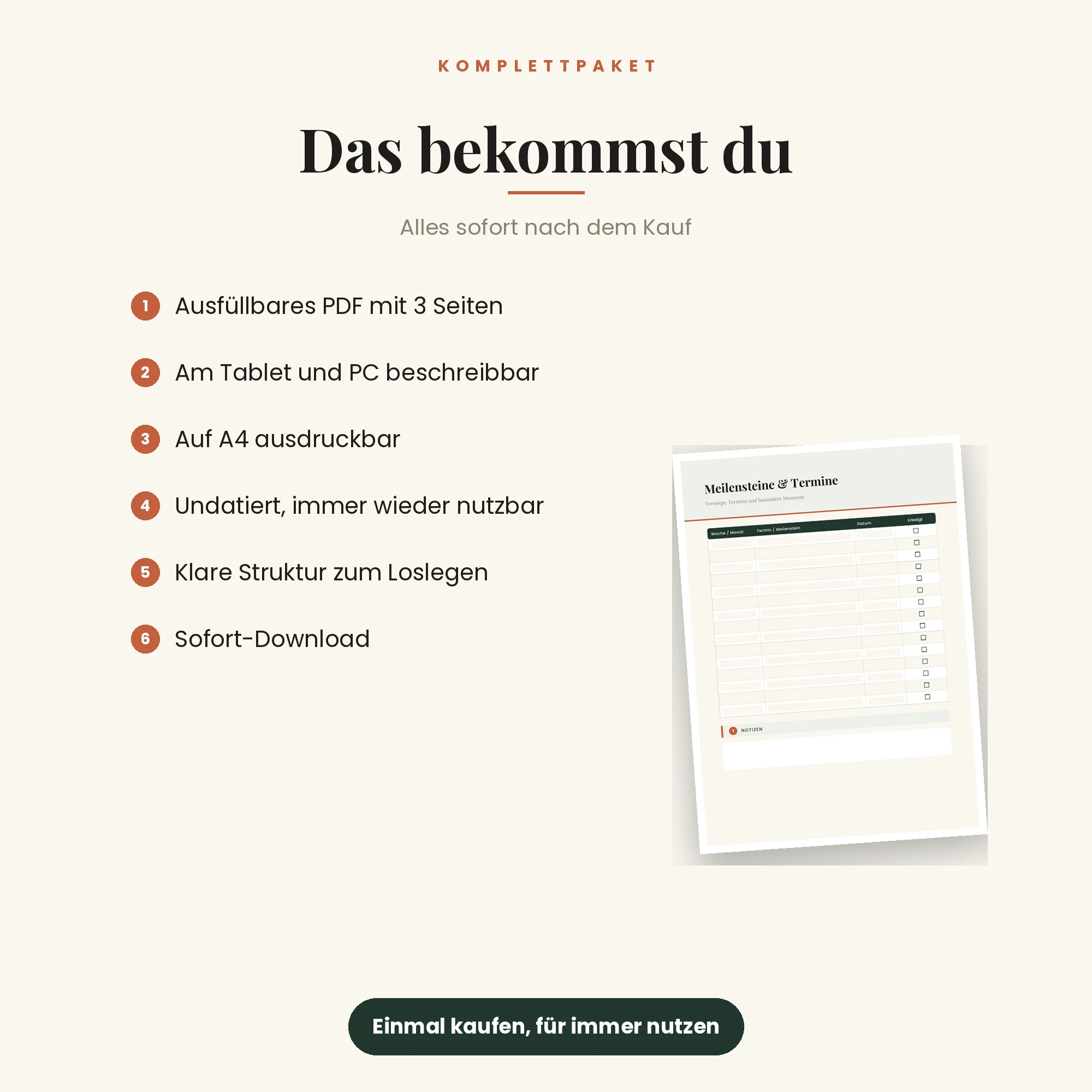 Babyplaner – das ist enthalten