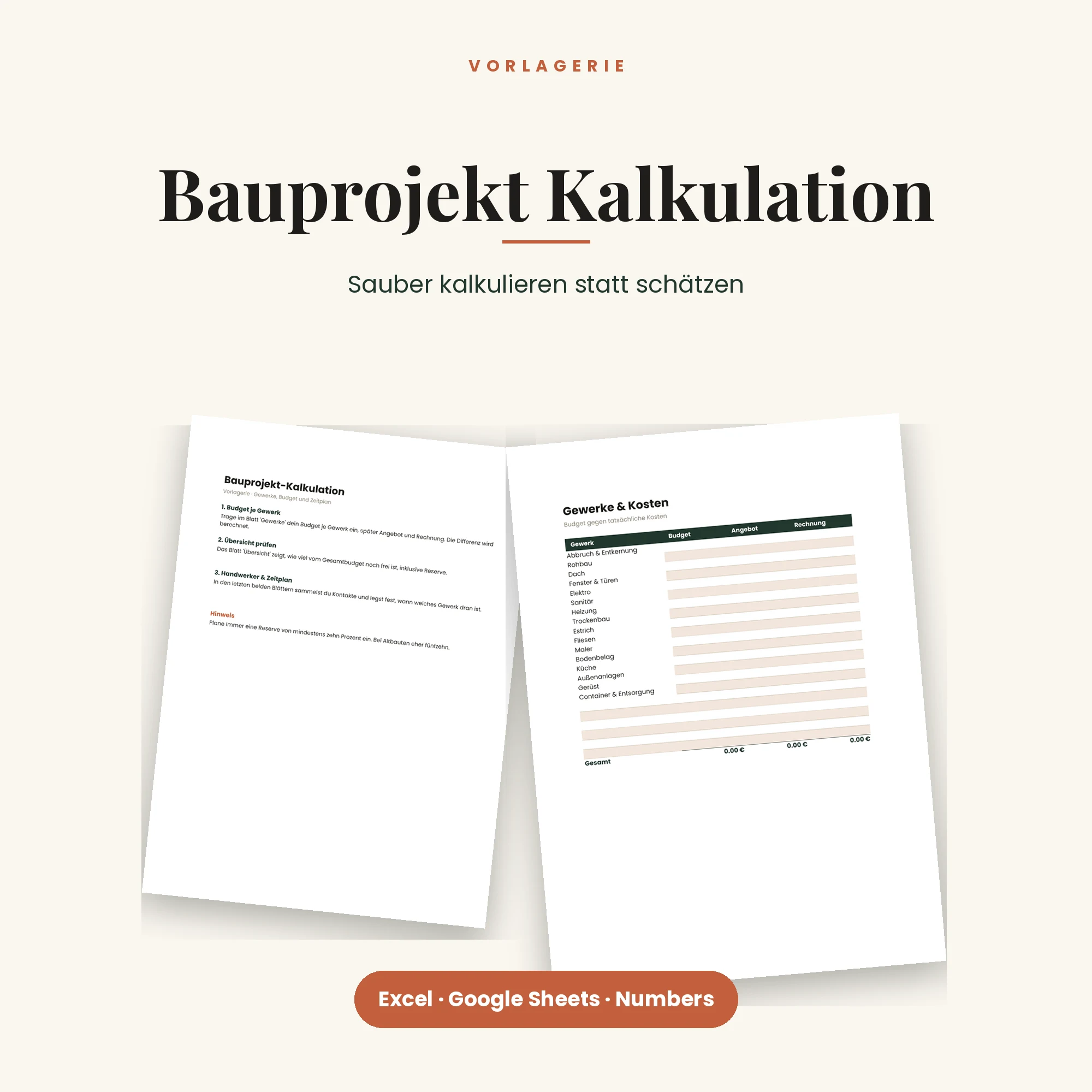 Bauprojekt-Kalkulation – Titelbild