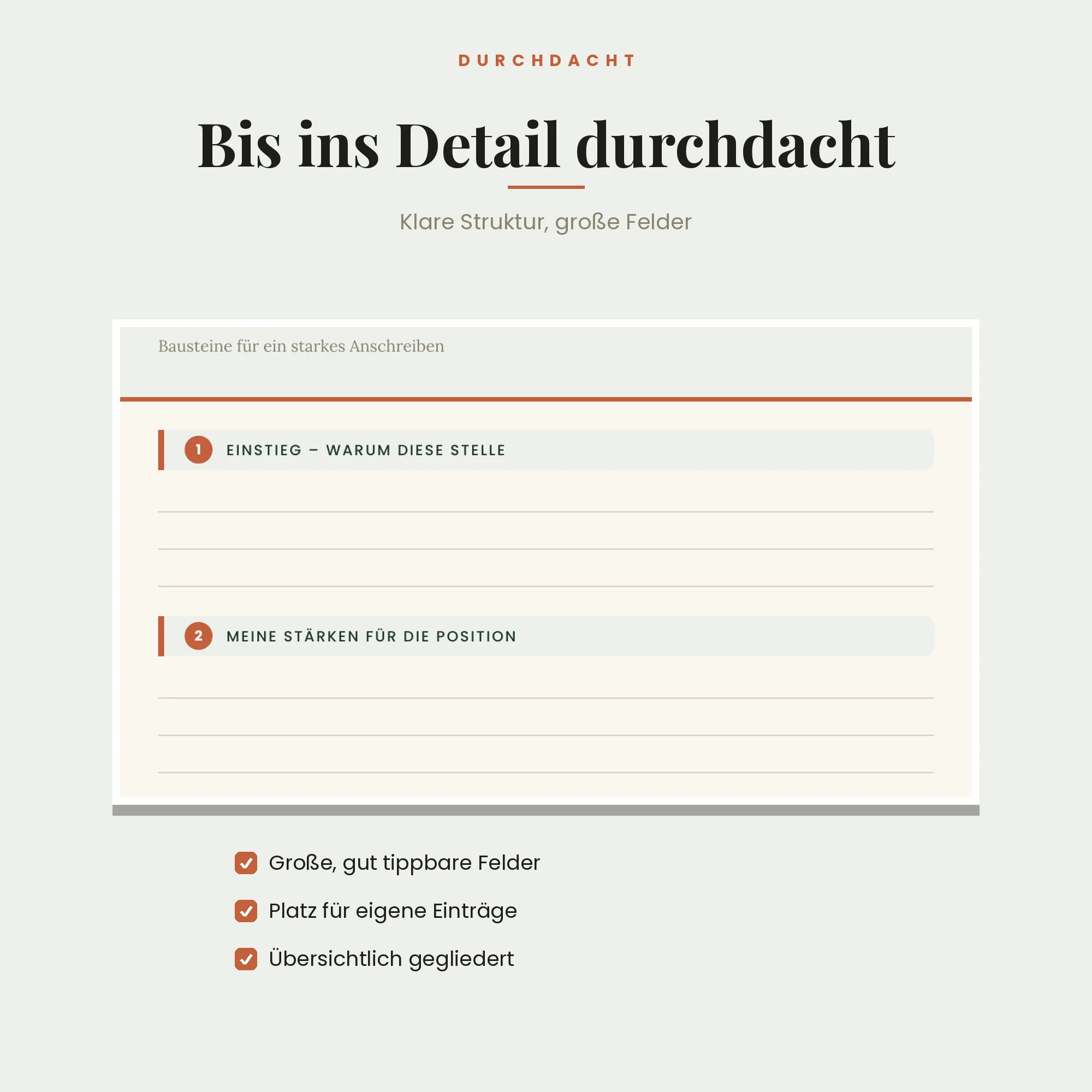 Bewerbungsmappe – Detailansicht
