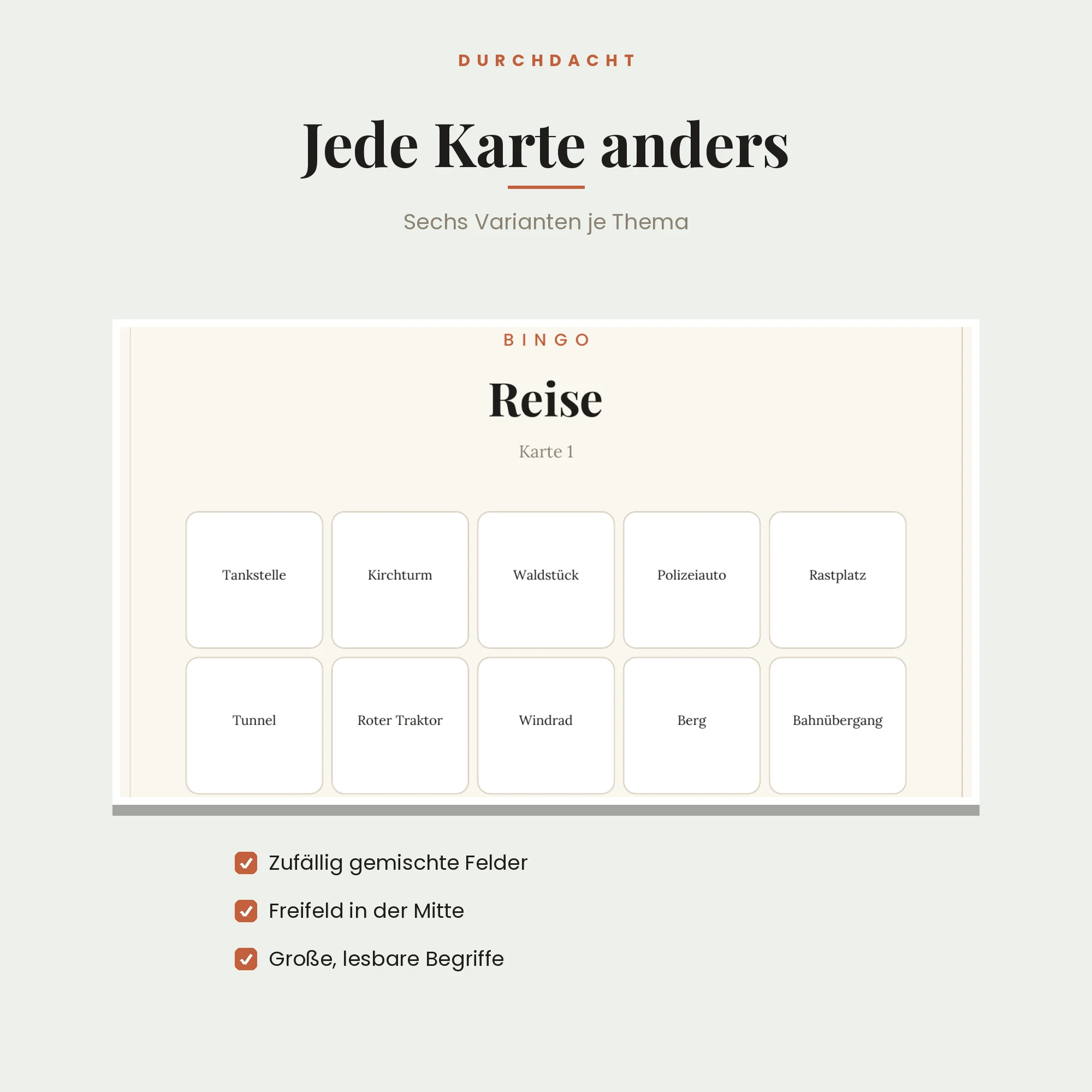 Bingo-Sets – Detailansicht