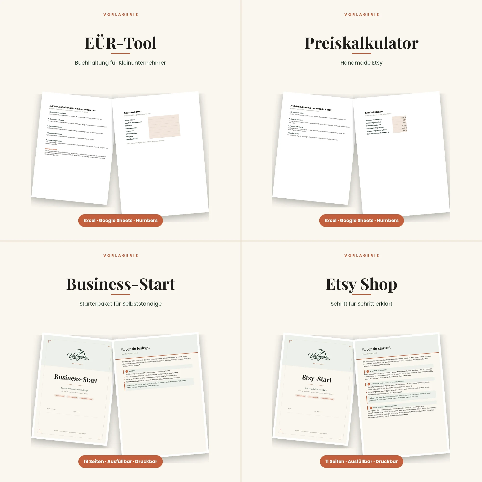 Business-Starter-Bundle – alle enthaltenen Vorlagen