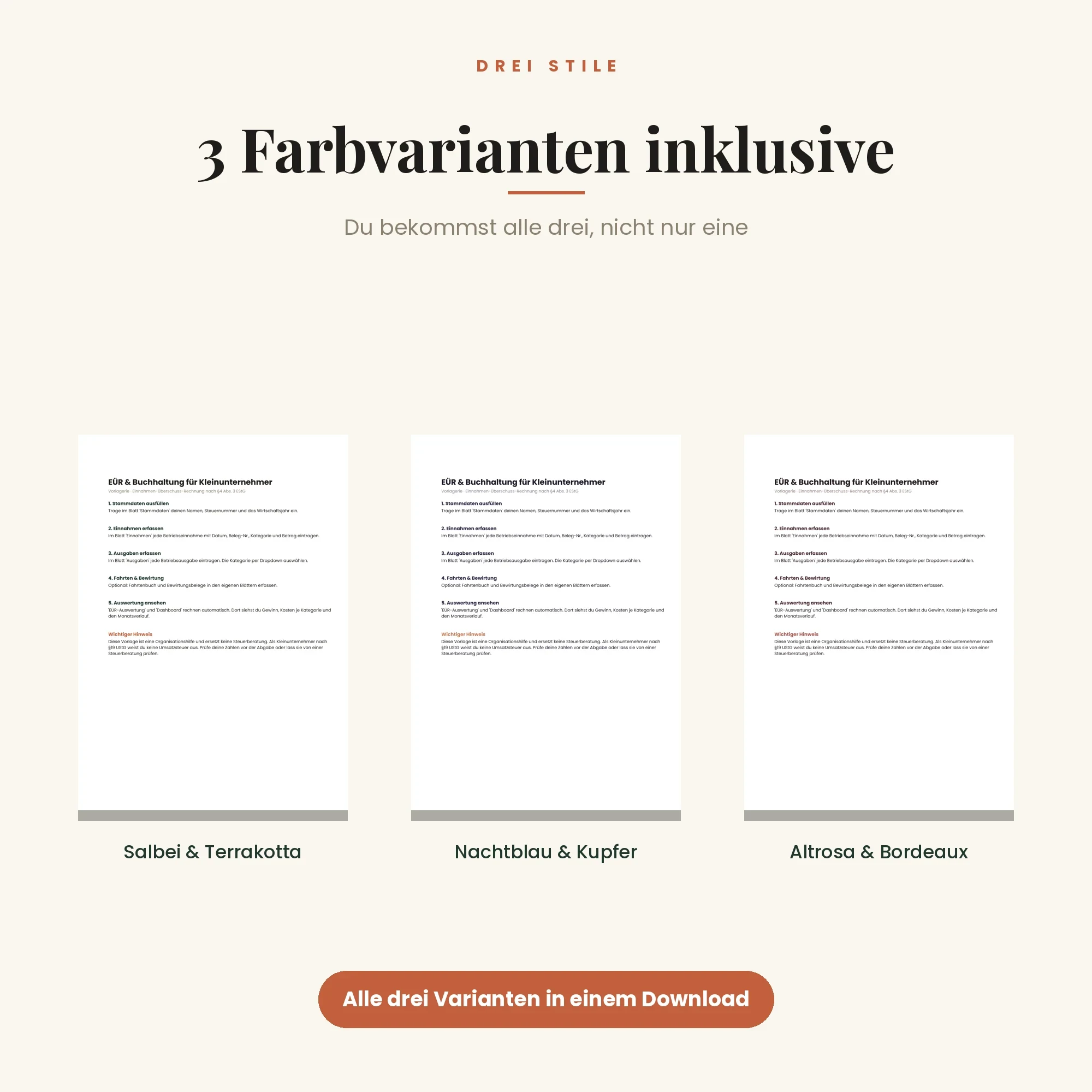 Business-Starter-Bundle – drei Farbvarianten inklusive