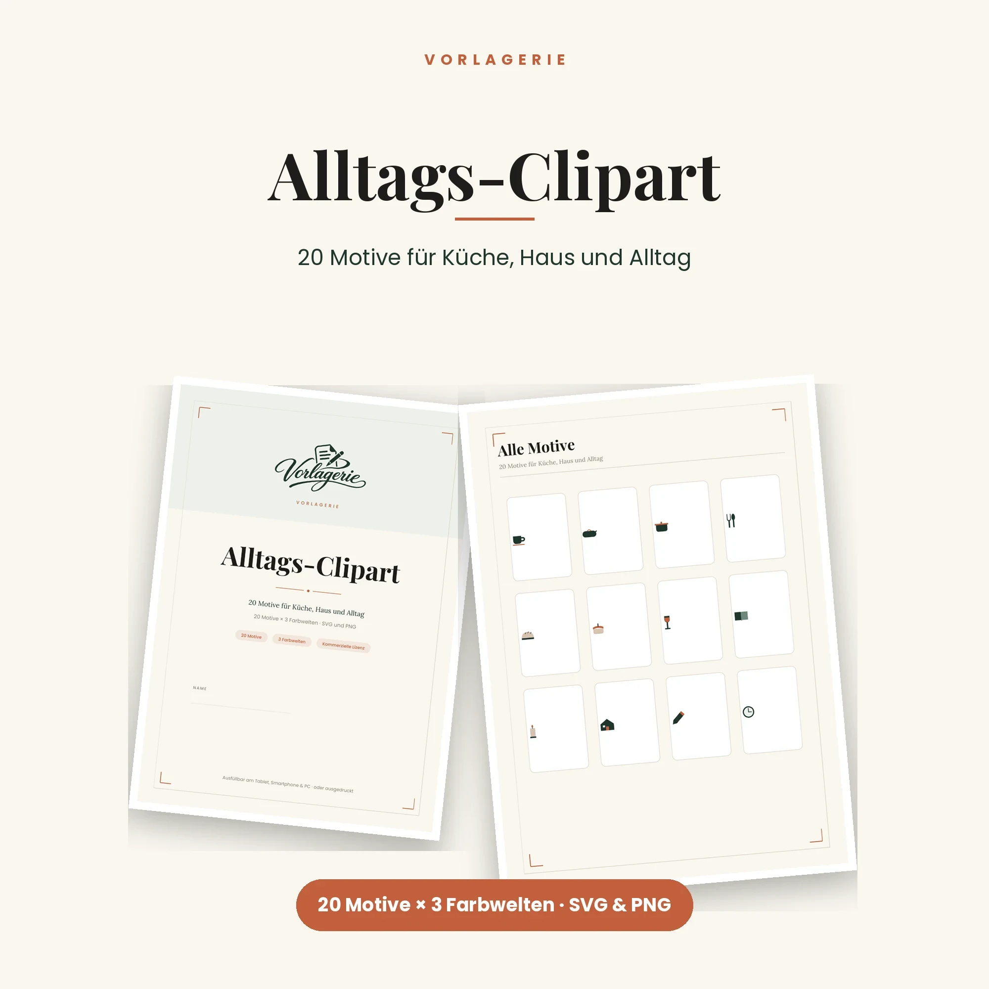 Clipart-Komplett-Bundle – enthalten: Alltags-Clipart