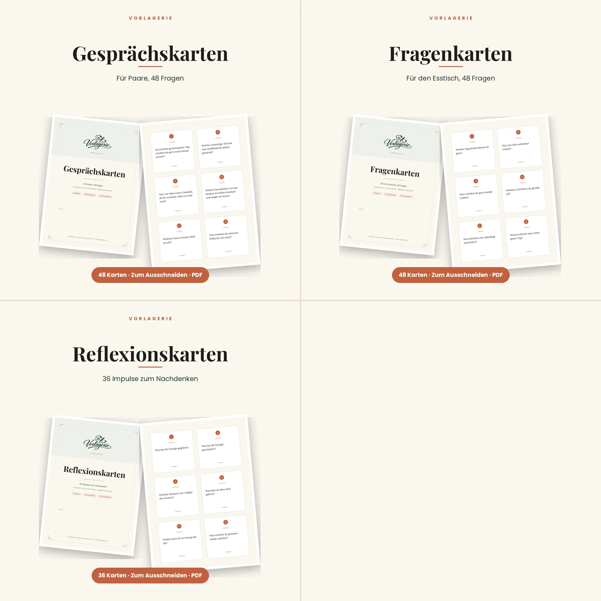 Gesprächskarten-Bundle – alle enthaltenen Vorlagen