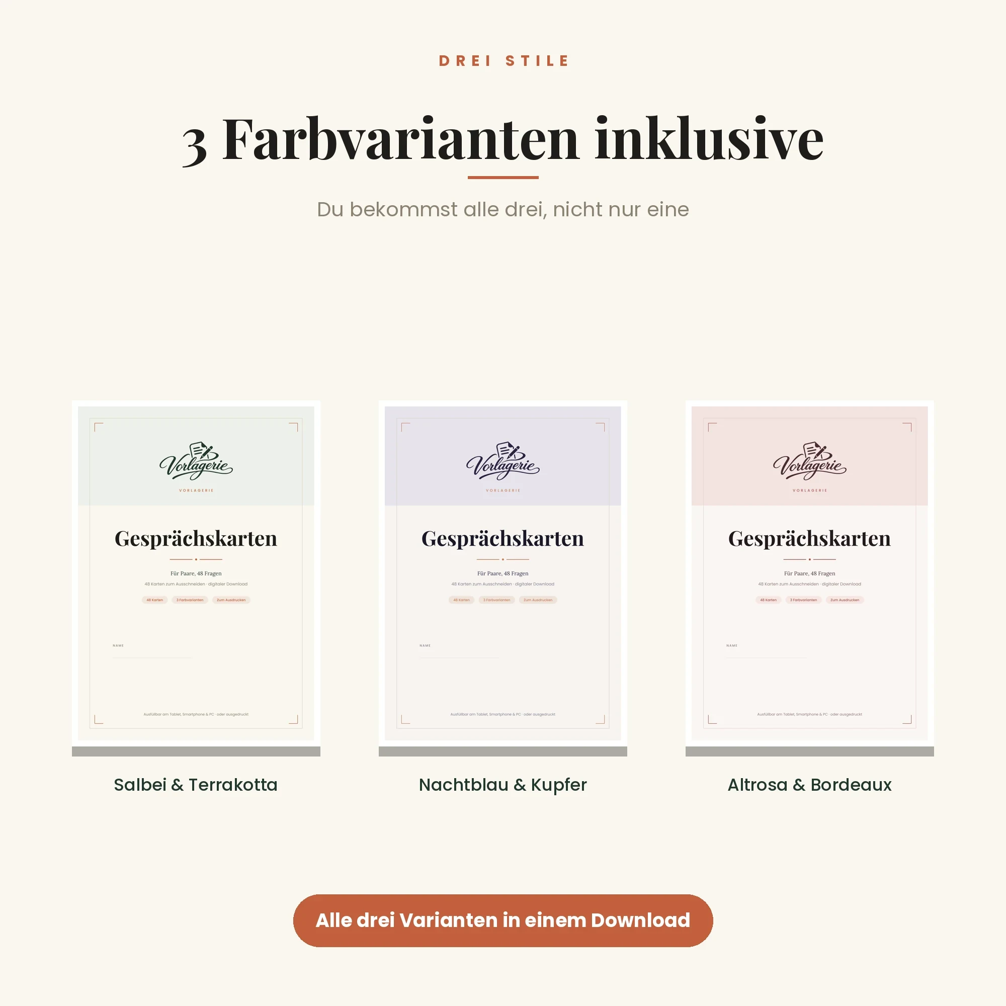 Gesprächskarten-Bundle – drei Farbvarianten inklusive