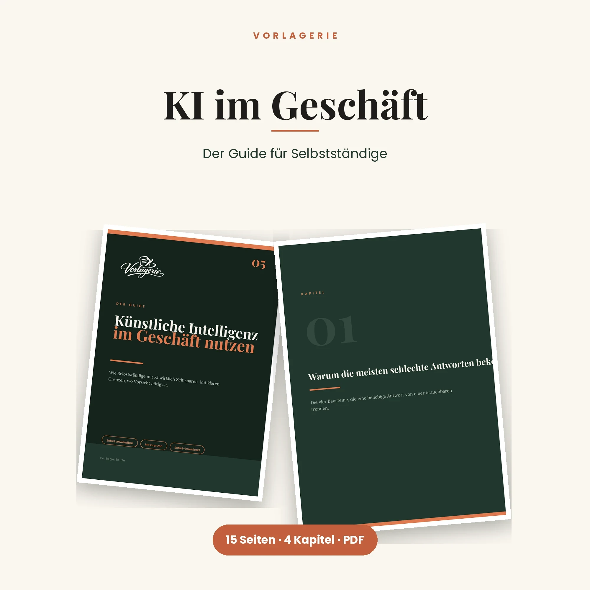 Alle fünf Guides – enthalten: KI im Geschäft nutzen