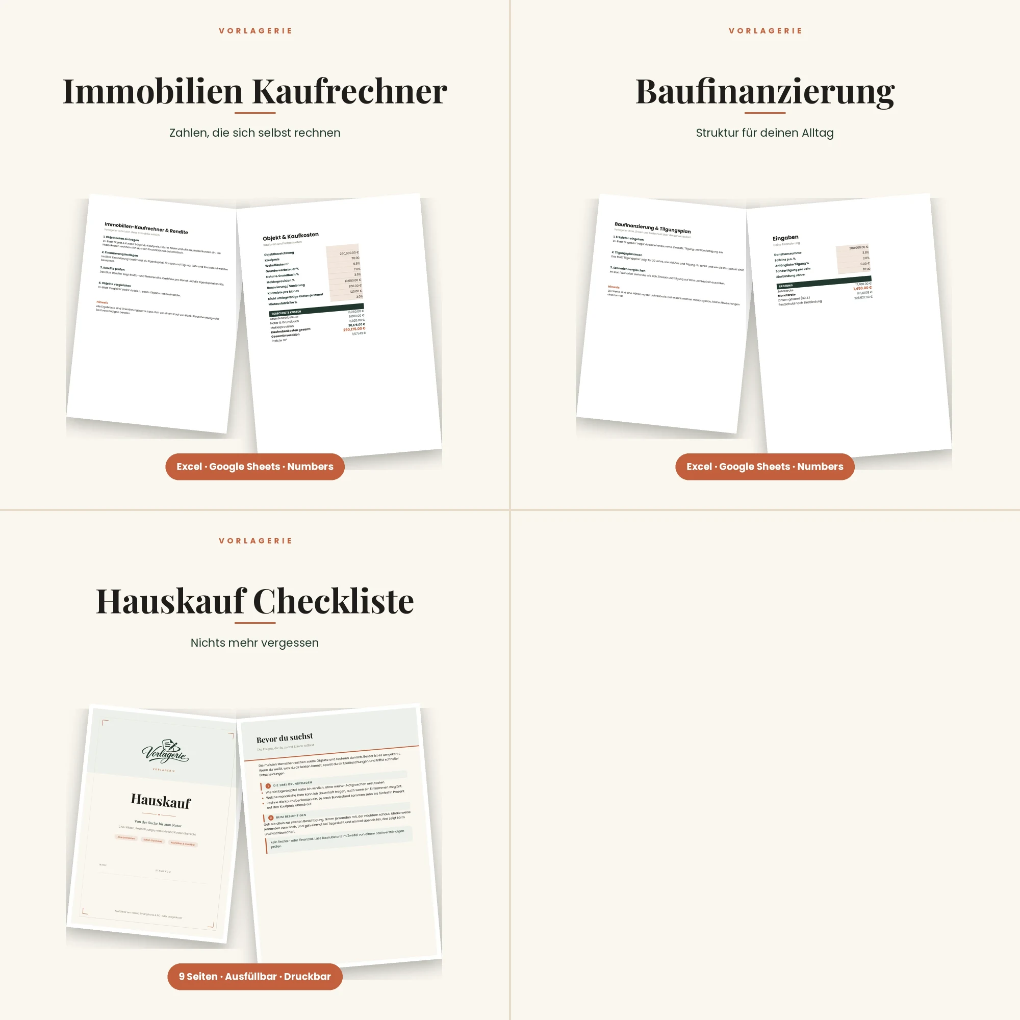 Immobilienkauf-Bundle – alle enthaltenen Vorlagen