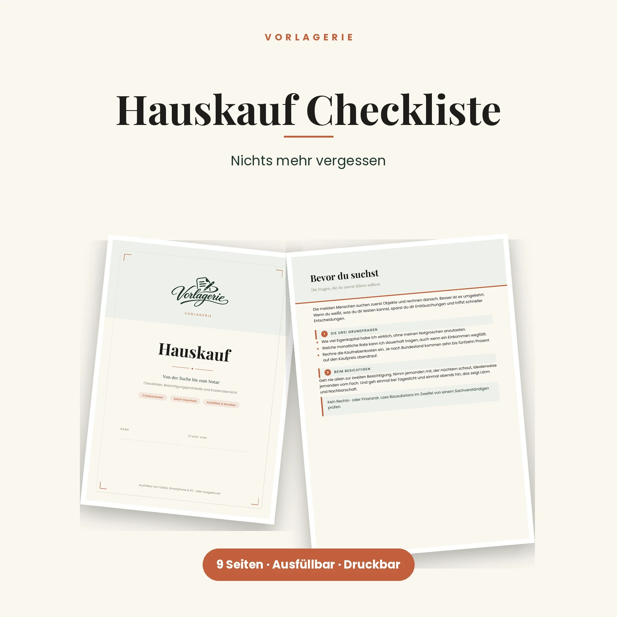 Immobilienkauf-Bundle – enthalten: Hauskauf-Checkliste & Besichtigung
