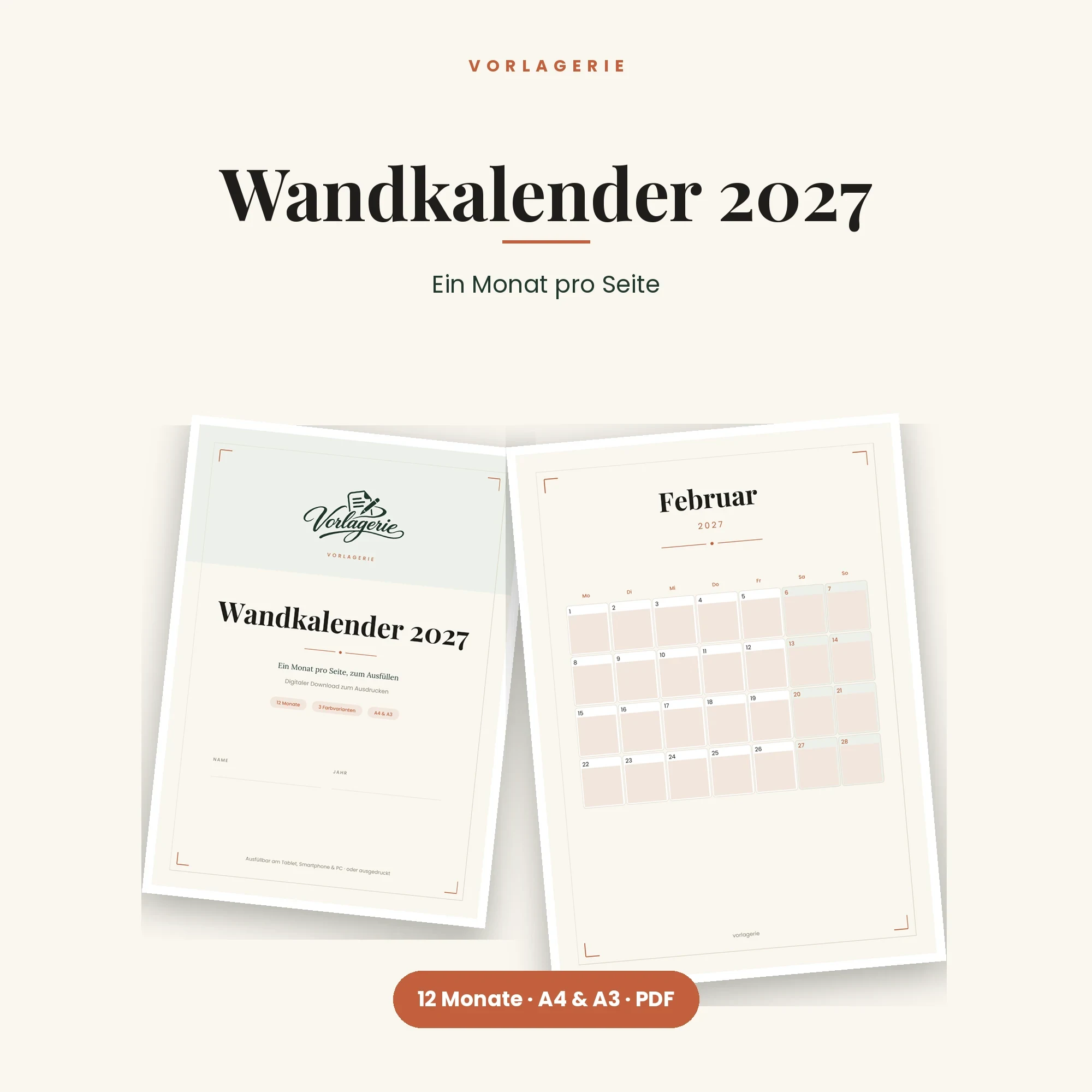 Kalender-Bundle 2027 – enthalten: Wandkalender 2027