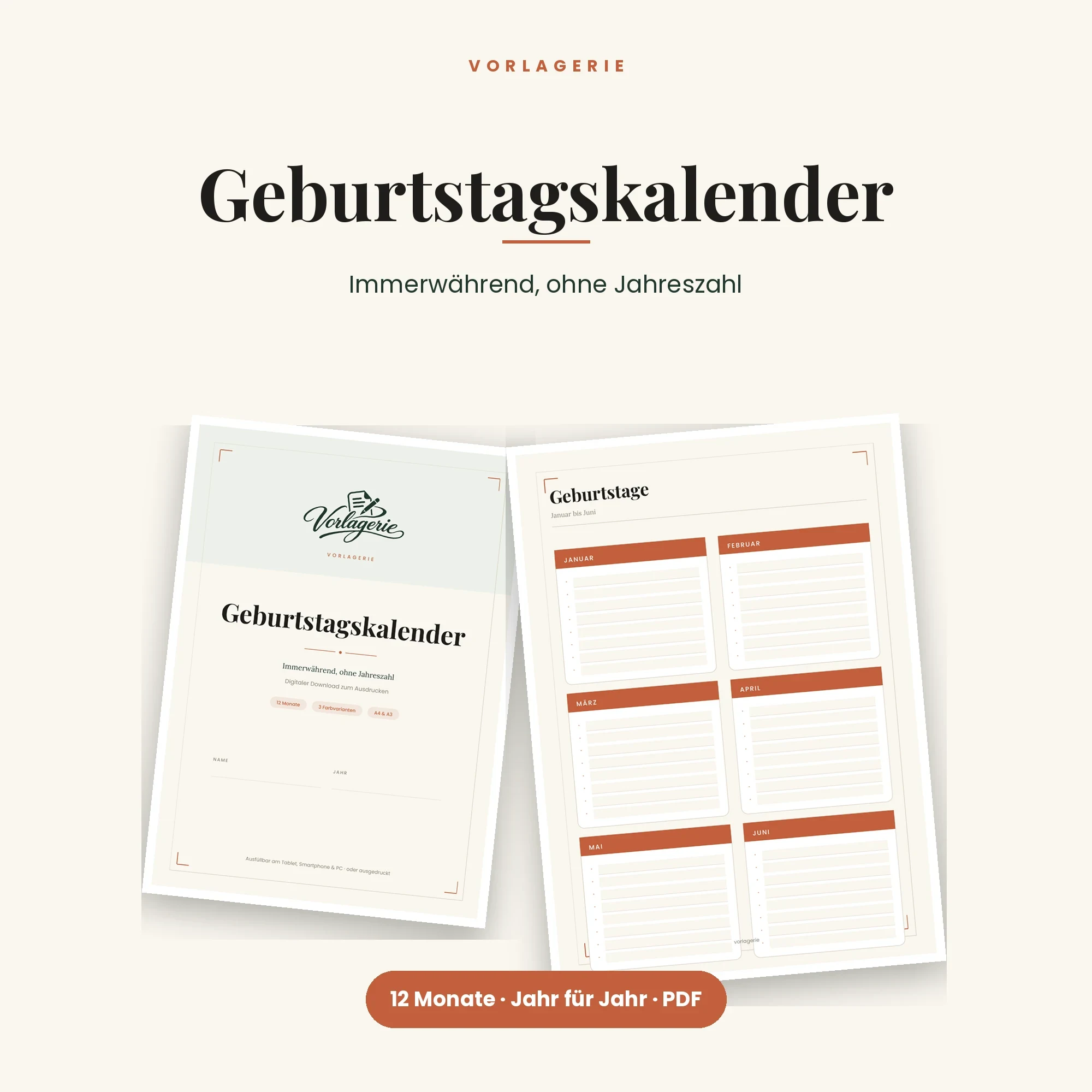 Kalender-Bundle 2027 – enthalten: Geburtstagskalender-Poster