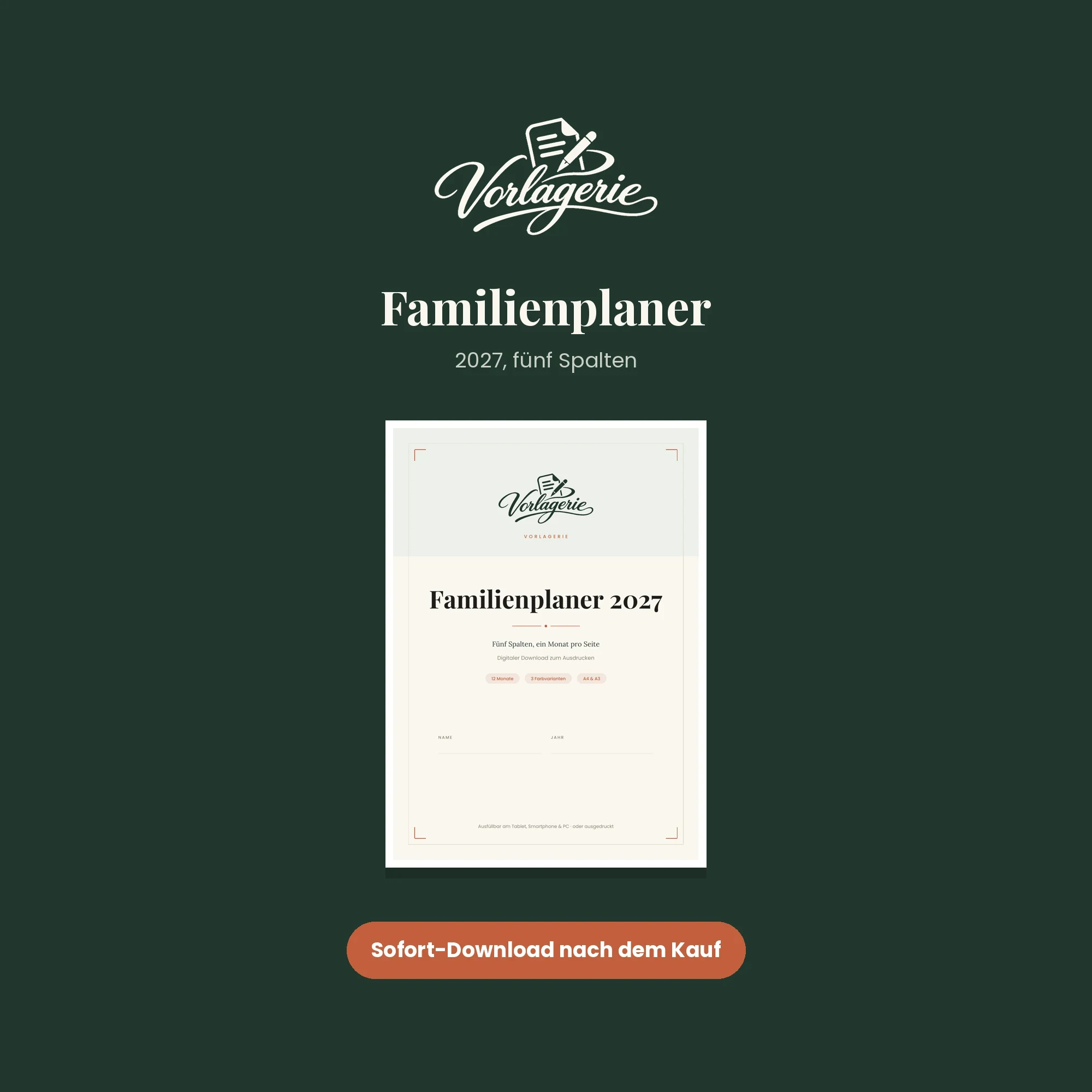 Kalender-Bundle 2027 – Vorlagerie