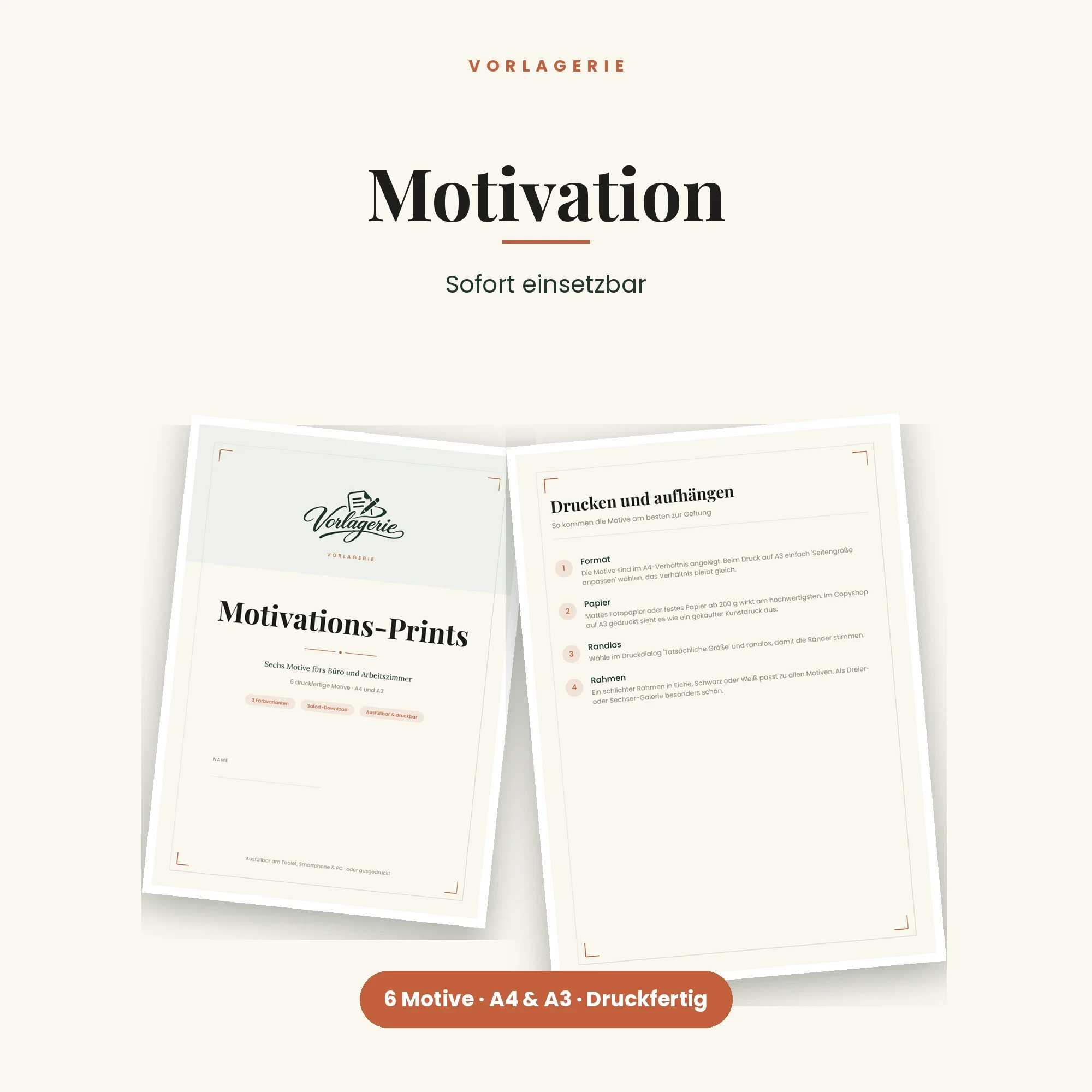 Kunstdrucke-Komplett-Bundle – enthalten: Motivations-Kunstdrucke, 6 Motive