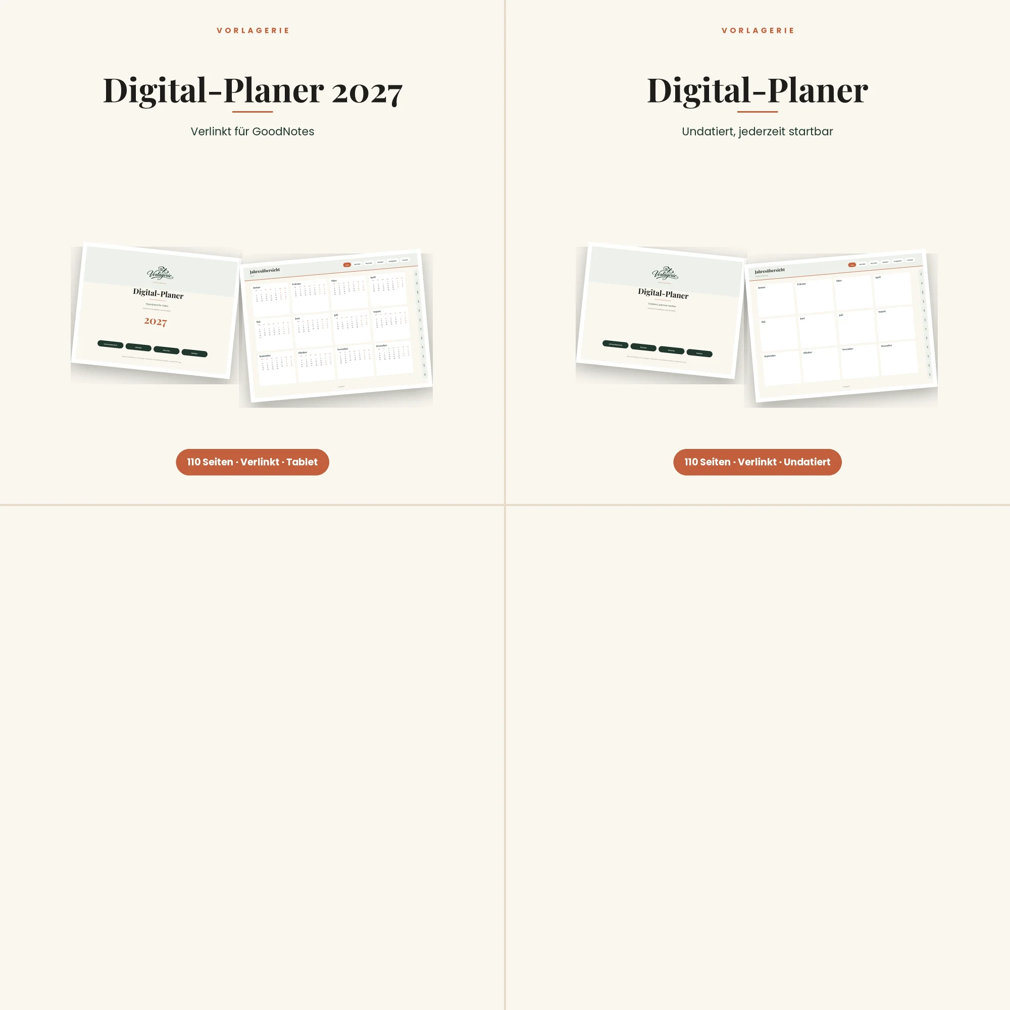 Digital-Planer-Duo – alle enthaltenen Vorlagen