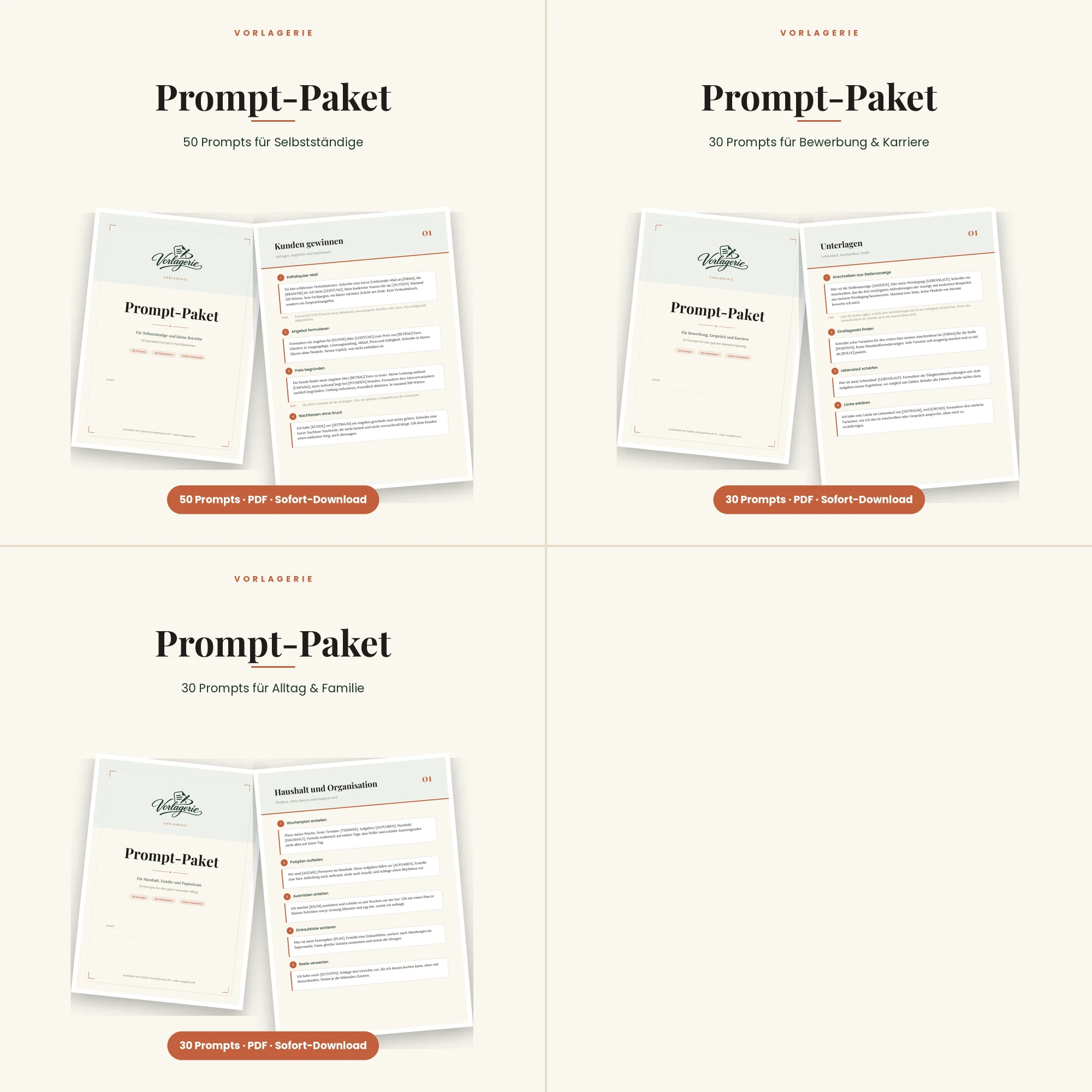 Prompt-Komplett-Bundle – alle enthaltenen Vorlagen