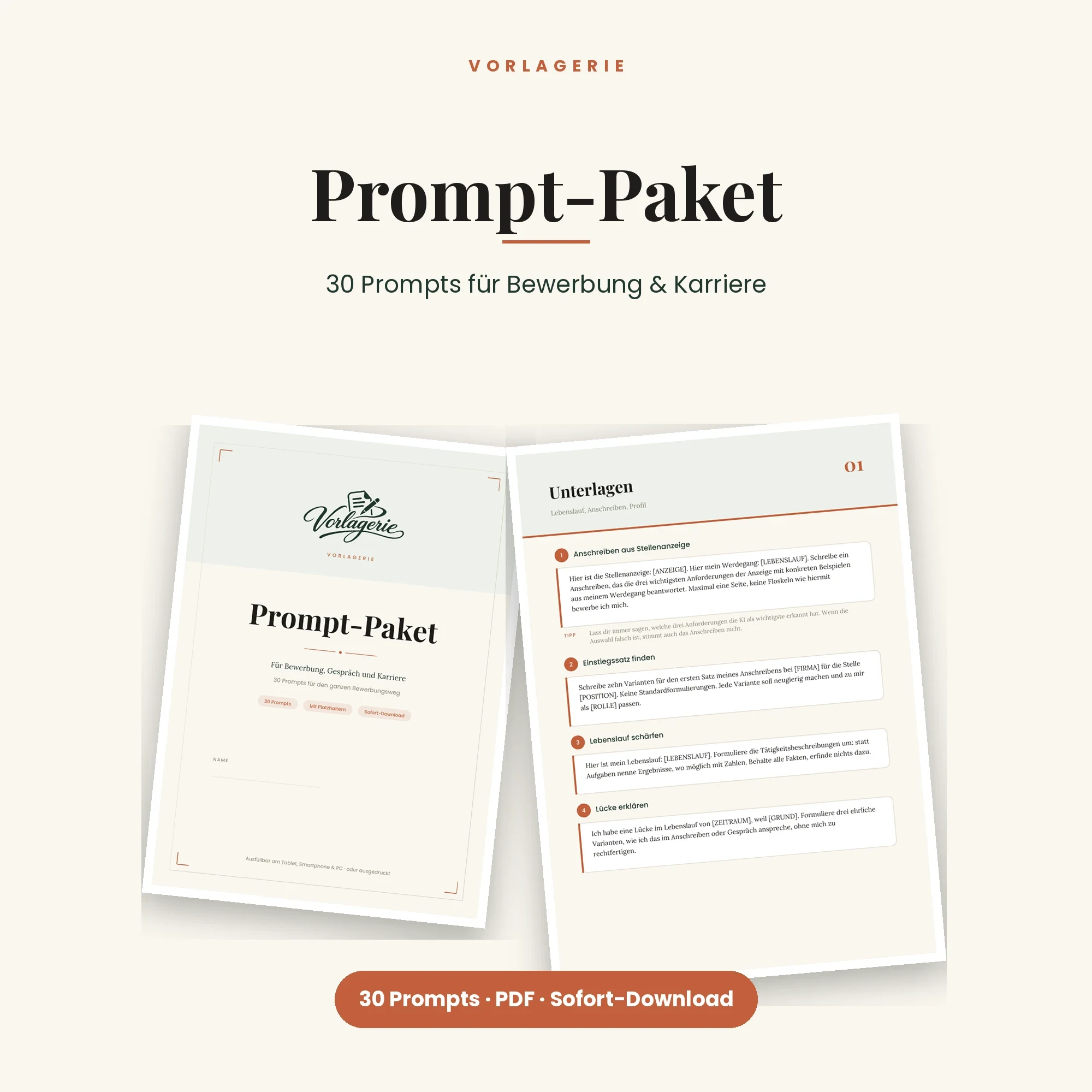 Prompt-Komplett-Bundle – enthalten: Prompt-Paket Bewerbung & Karriere