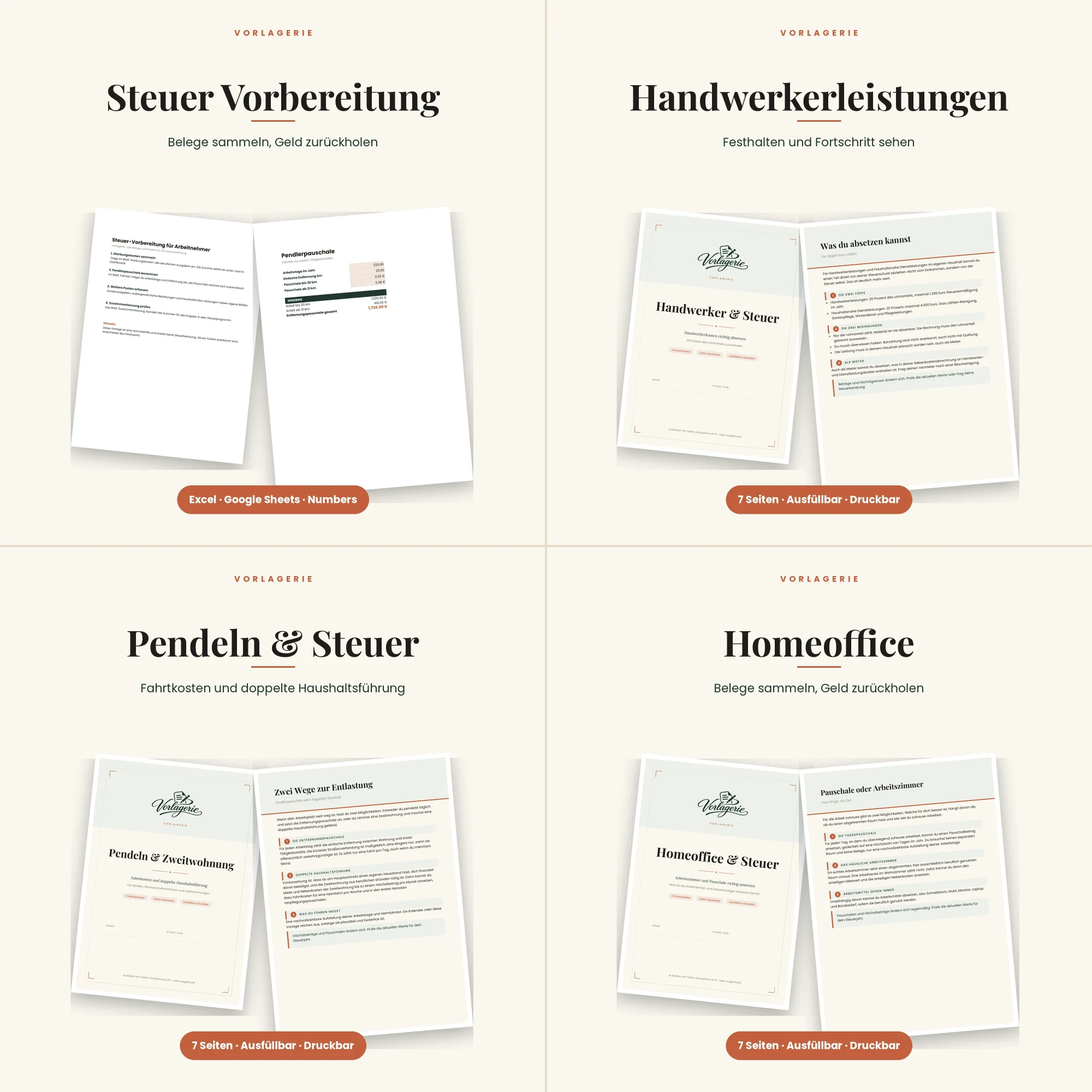 Steuer-Komplett-Bundle – alle enthaltenen Vorlagen