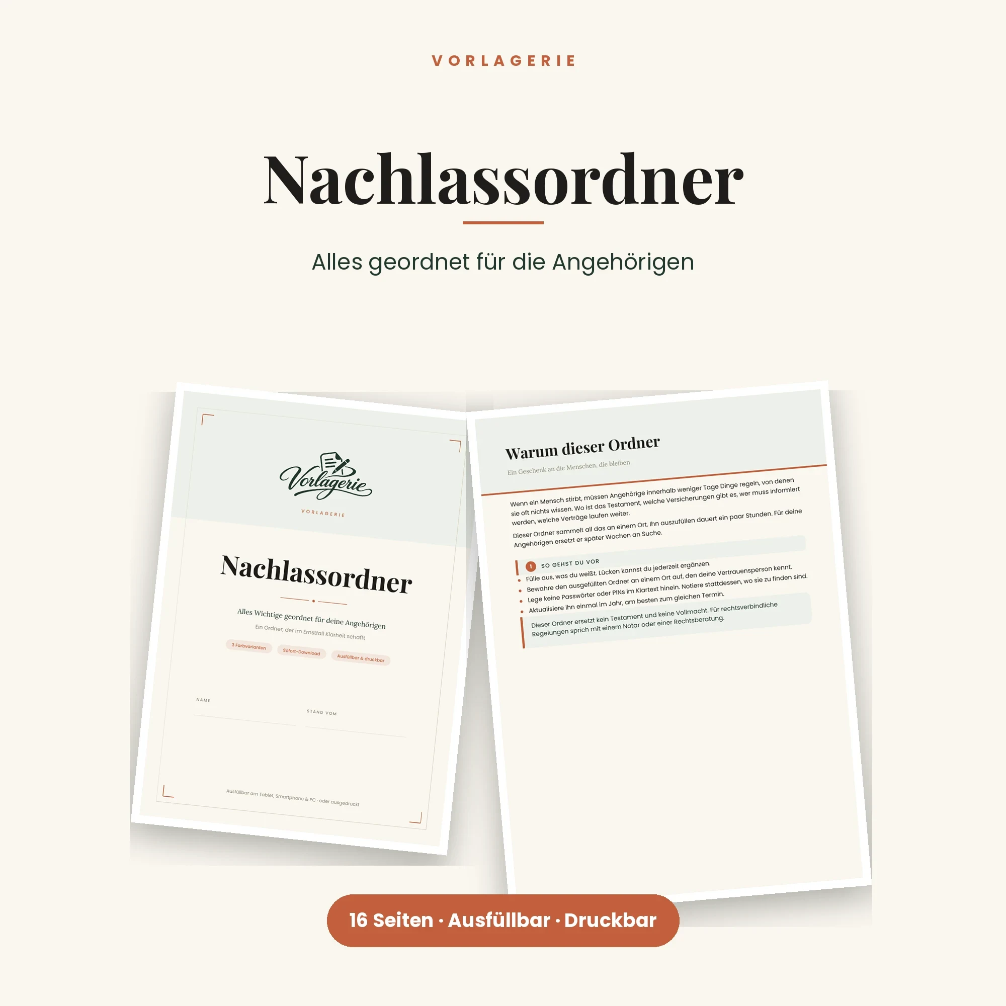 Vorsorge-Bundle – enthalten: Nachlassordner