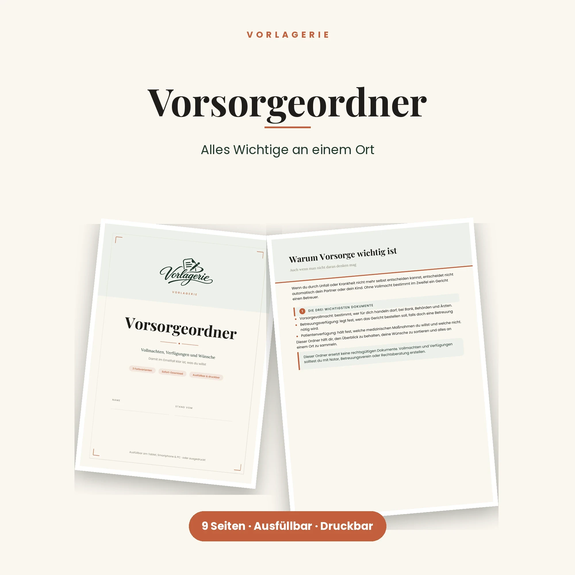 Vorsorge-Bundle – enthalten: Vorsorgeordner Komplett