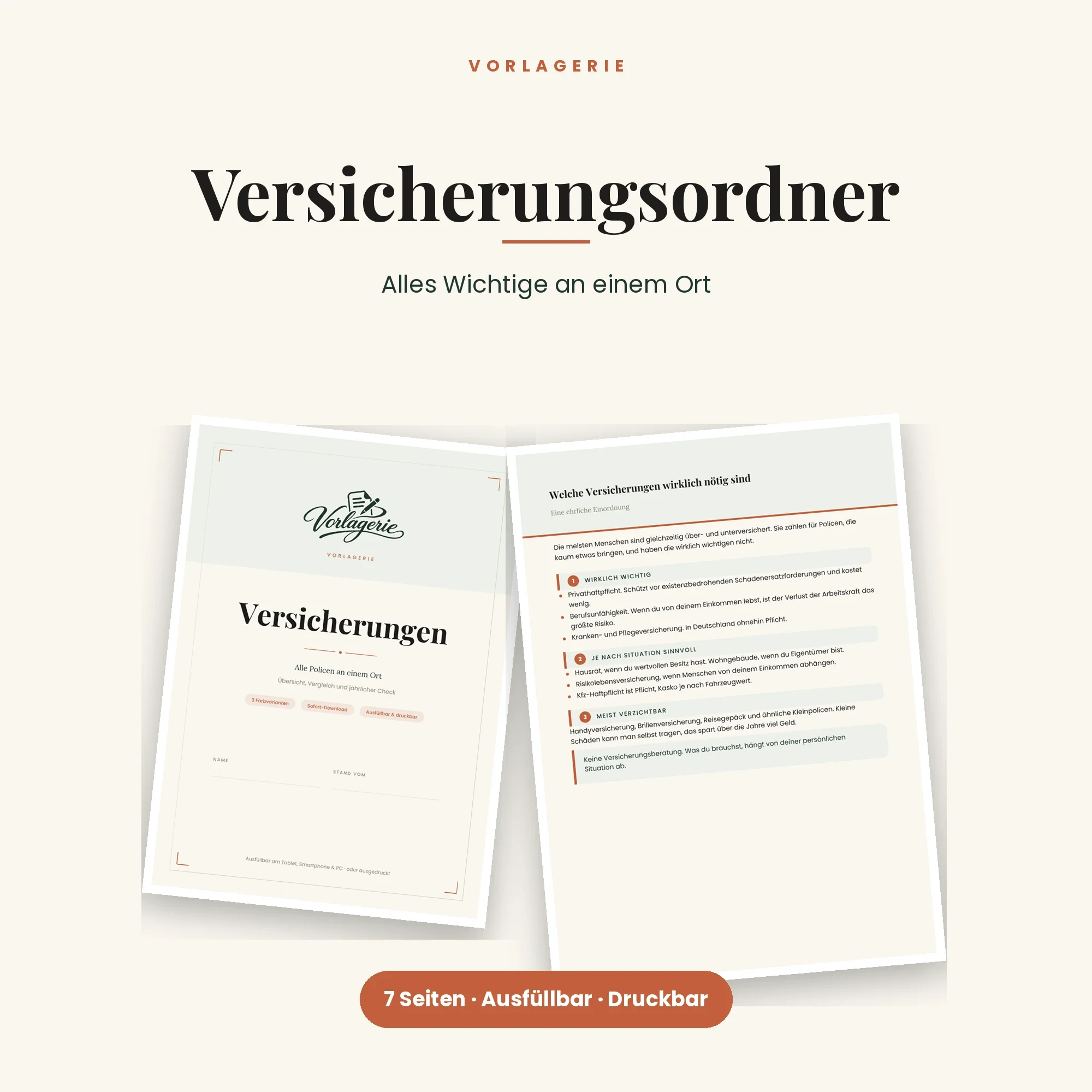 Vorsorge-Bundle – enthalten: Versicherungsordner