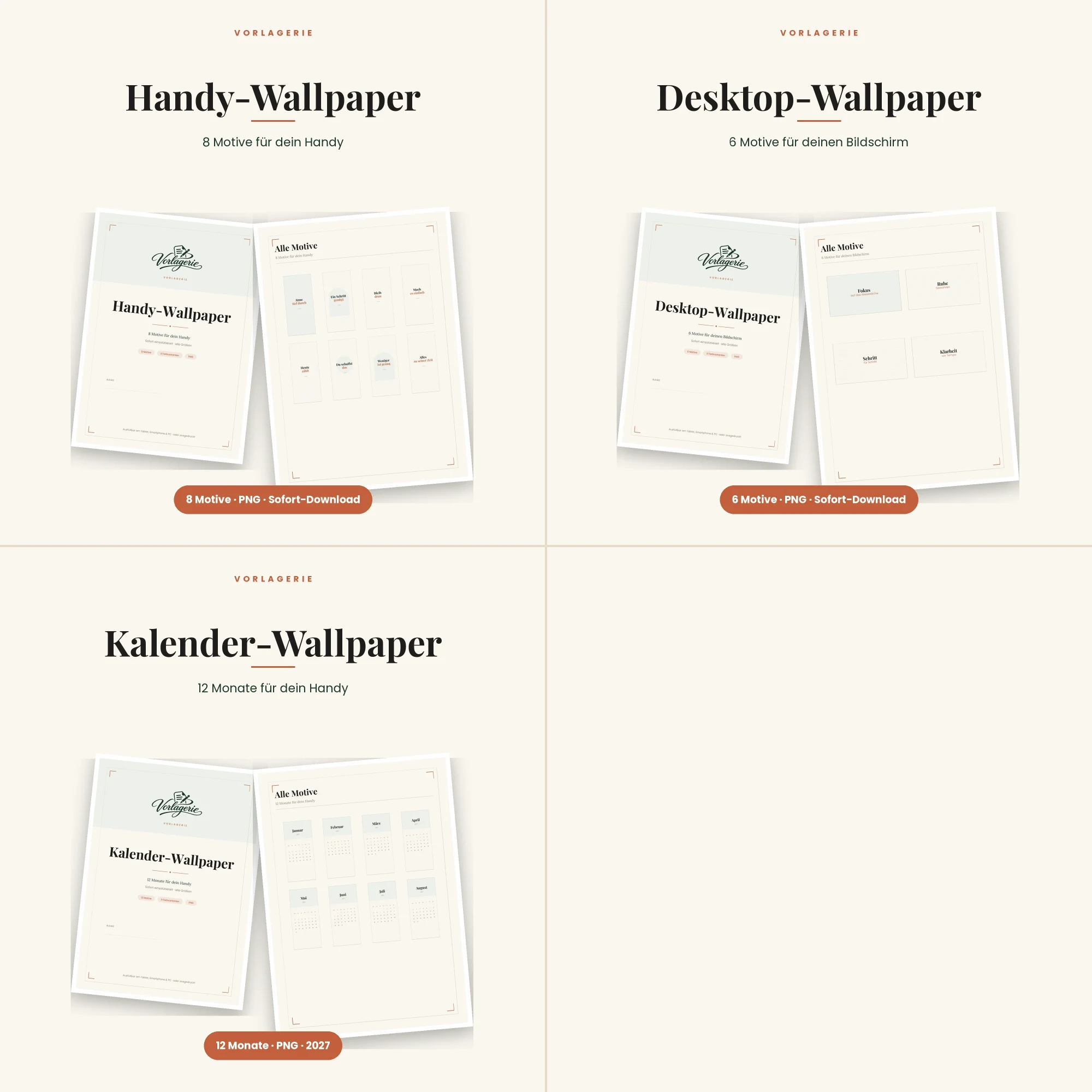 Wallpaper-Komplett-Bundle – alle enthaltenen Vorlagen
