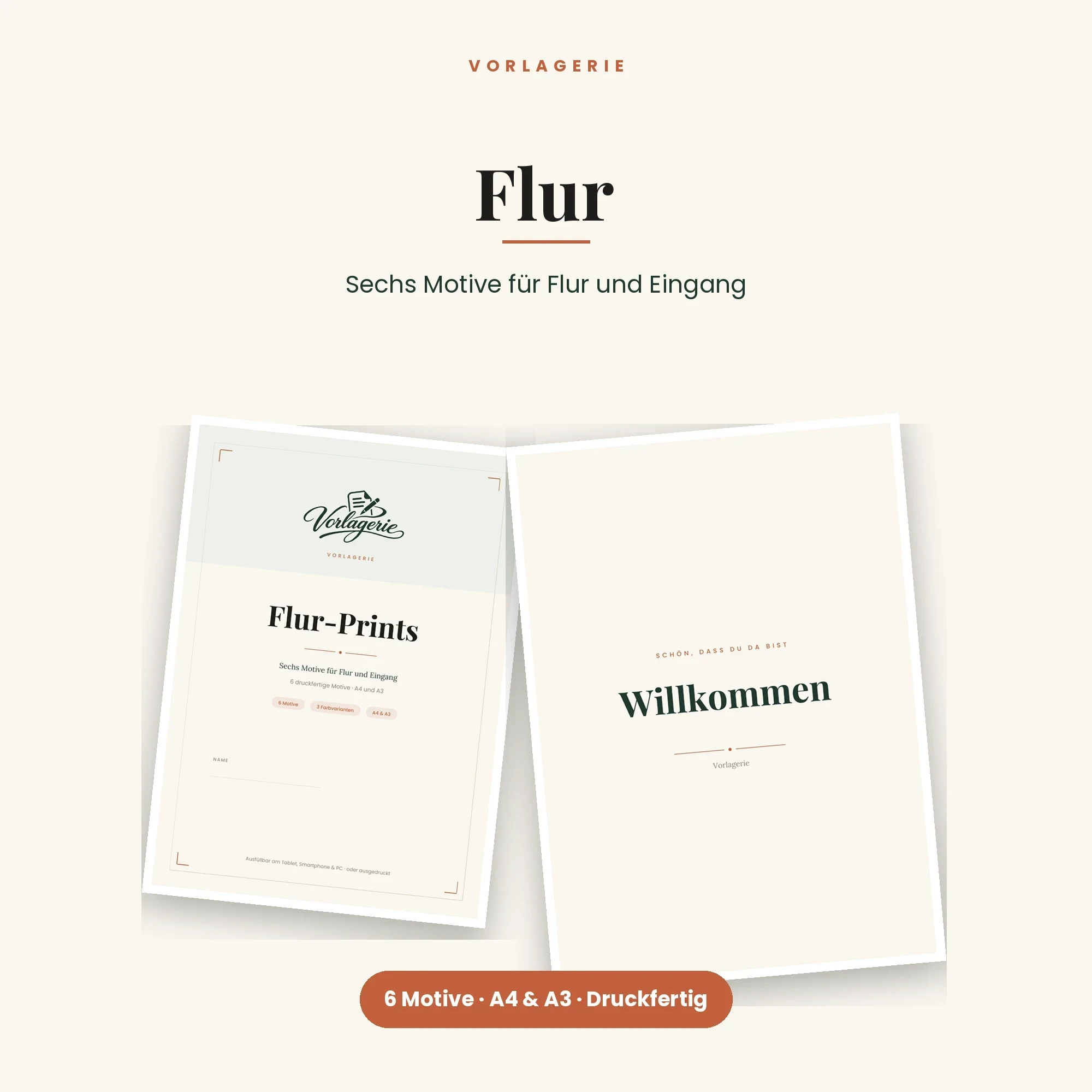 Wandkunst Wohnräume – enthalten: Flur-Kunstdrucke, 6 Motive