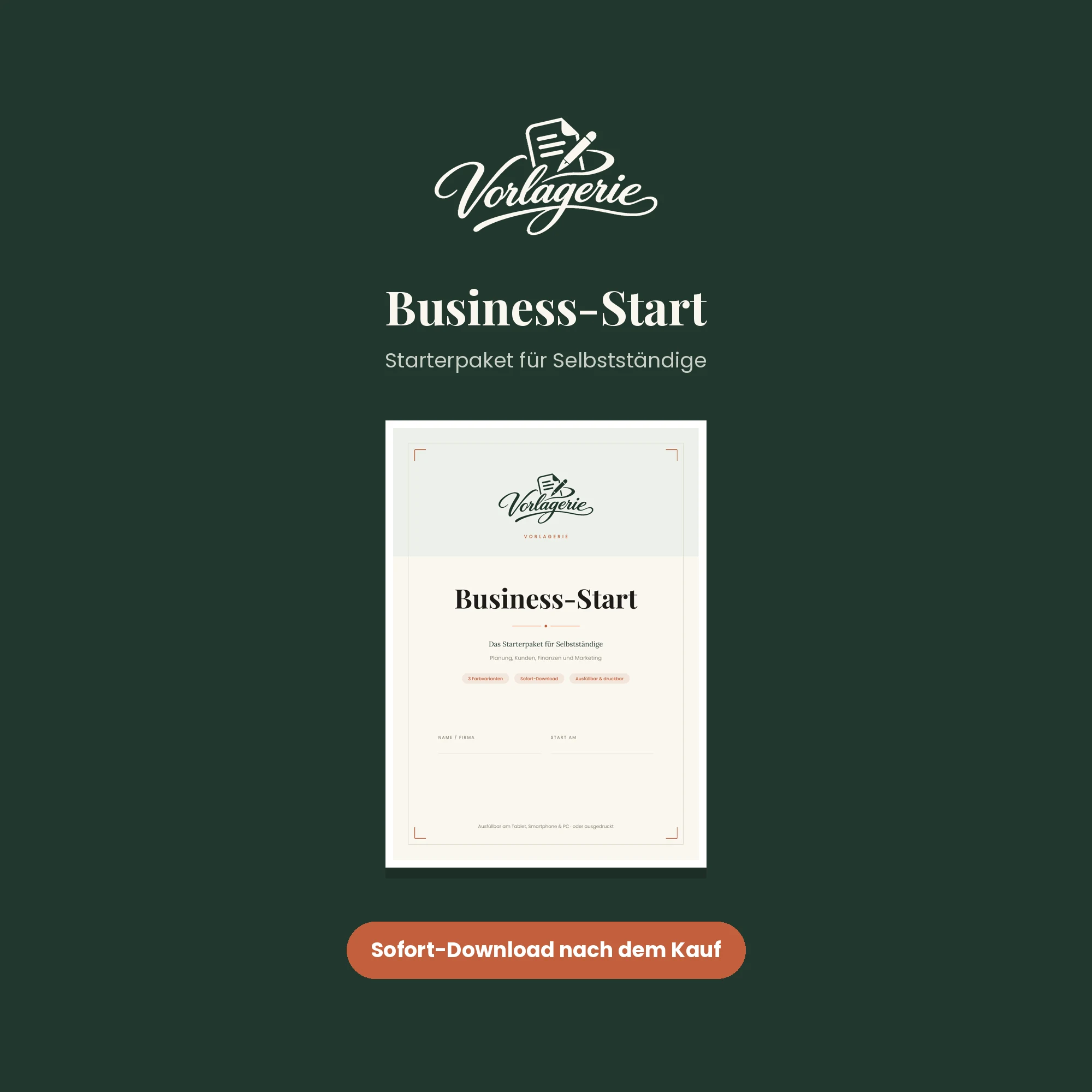 Business-Starterpaket Selbstständige – Vorlagerie