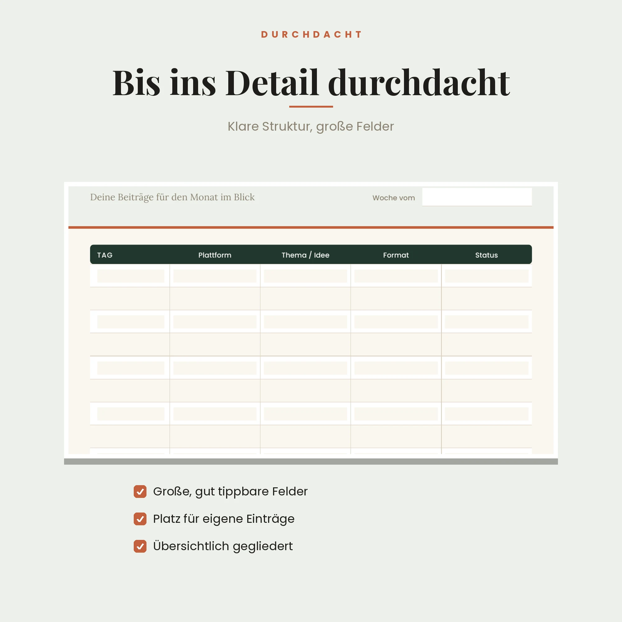 Content-Planer – Detailansicht