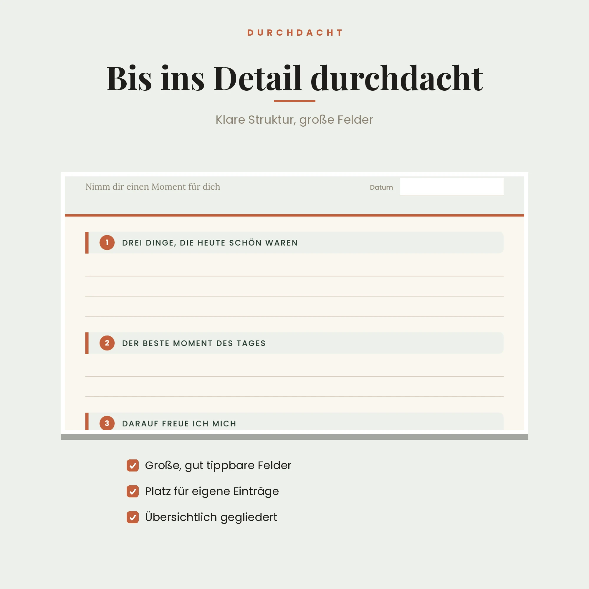 Dankbarkeits-Journal – Detailansicht