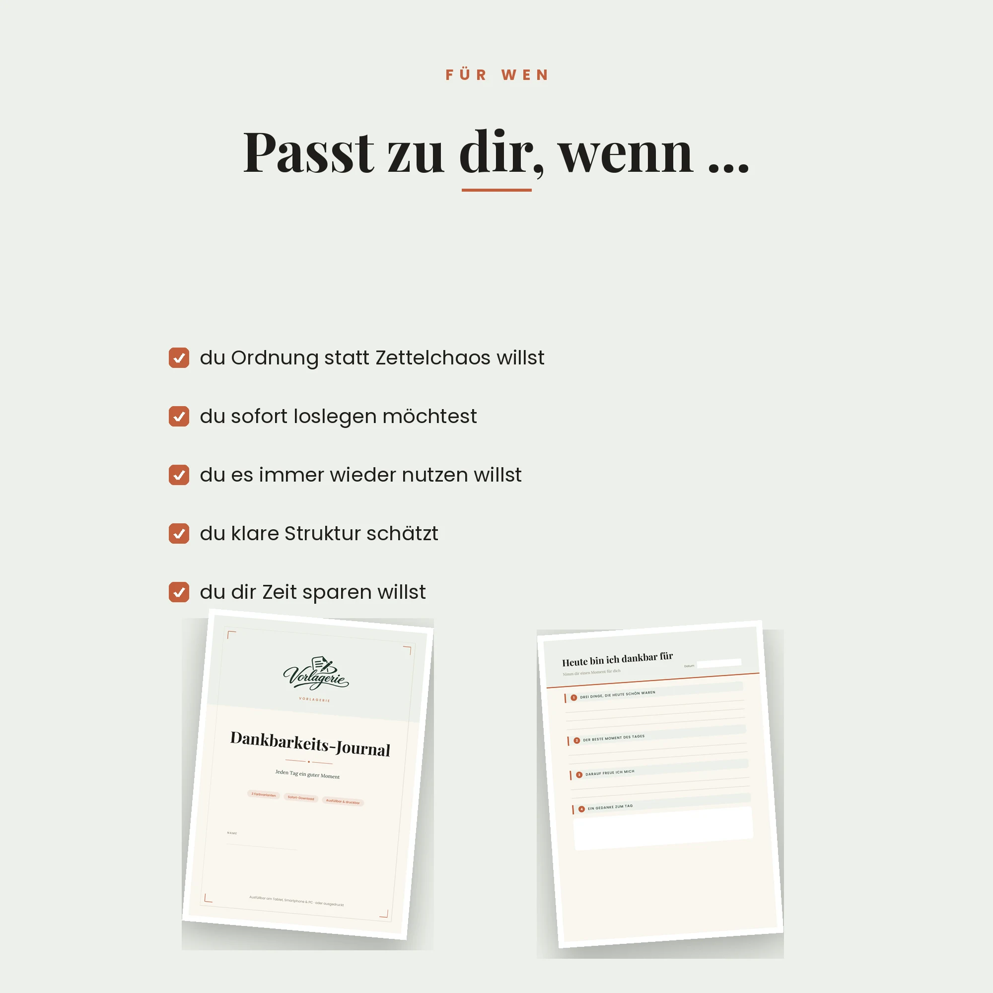 Dankbarkeits-Journal – für wen die Vorlage passt