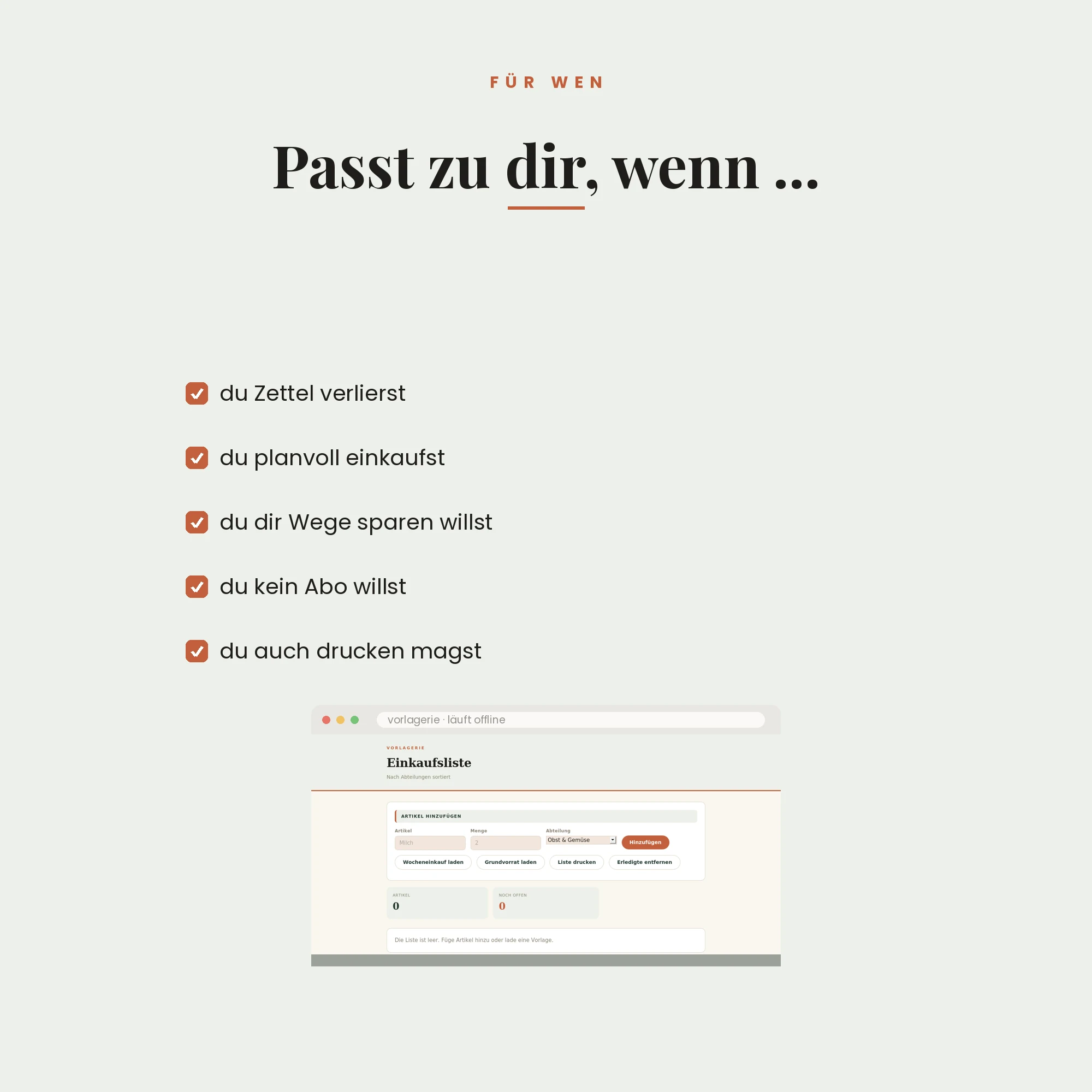 Einkaufsliste – für wen es passt