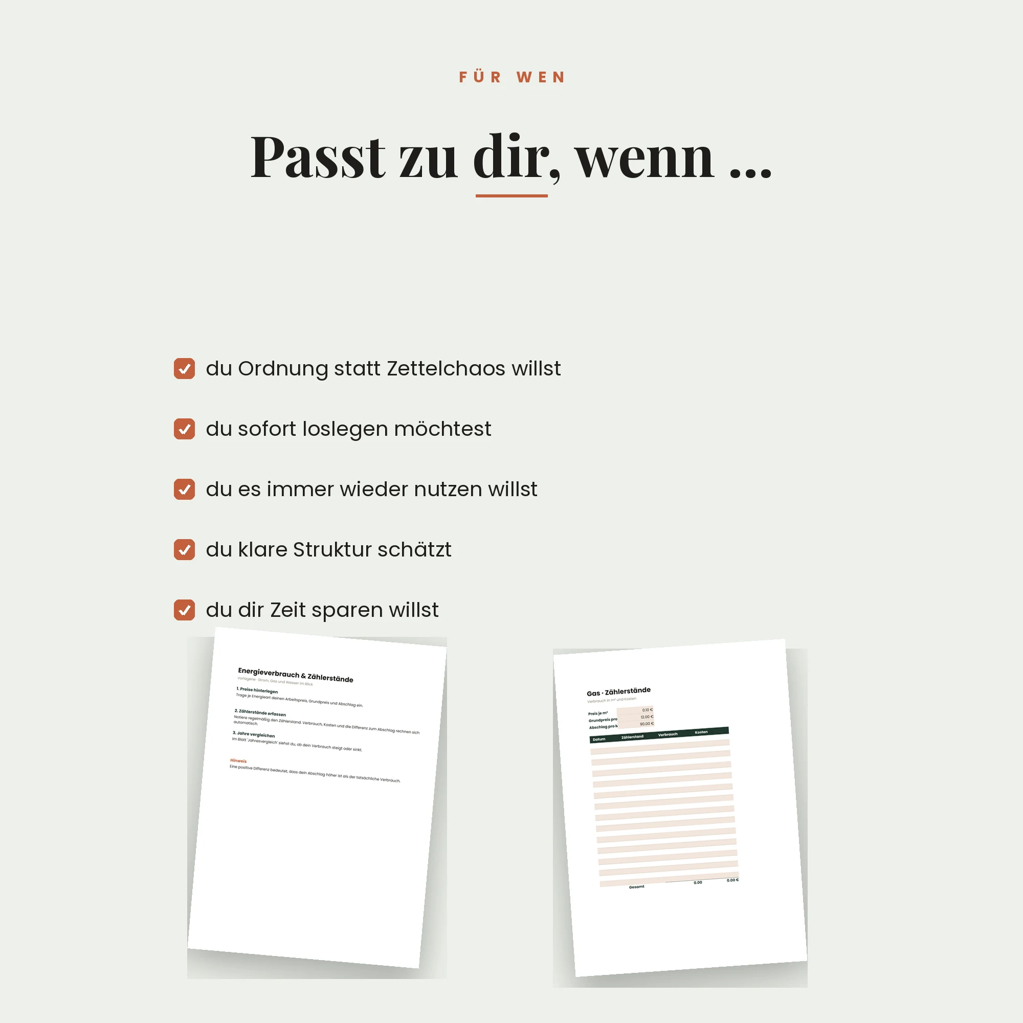 Energieverbrauch & Zählerstände – für wen die Vorlage passt