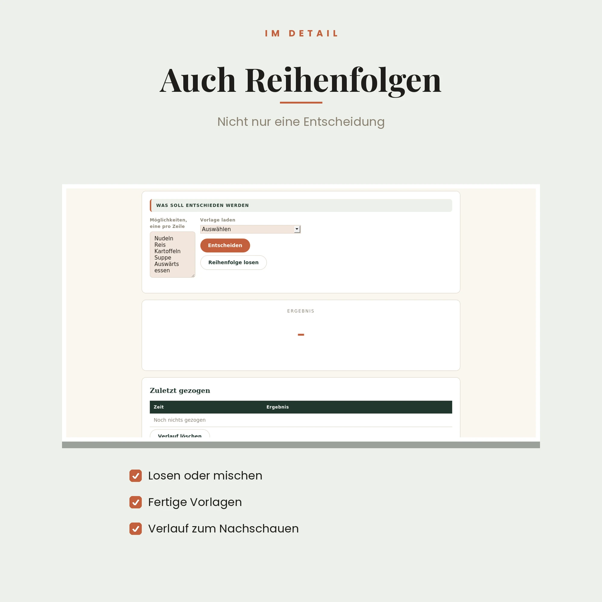 Entscheidungshelfer – Detailansicht