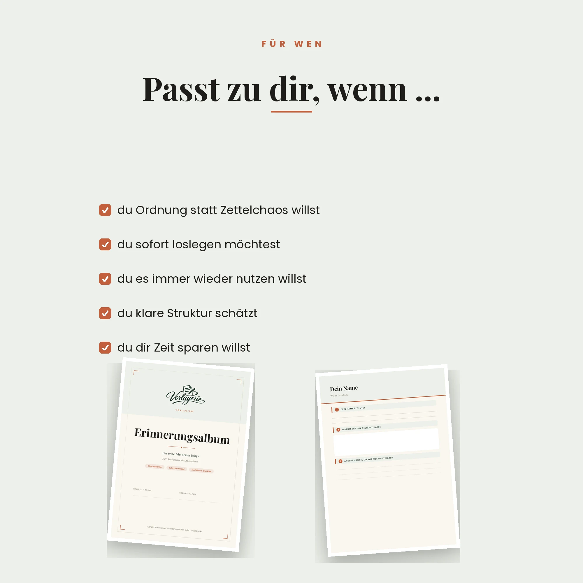 Baby-Erinnerungsalbum erstes Jahr – für wen die Vorlage passt