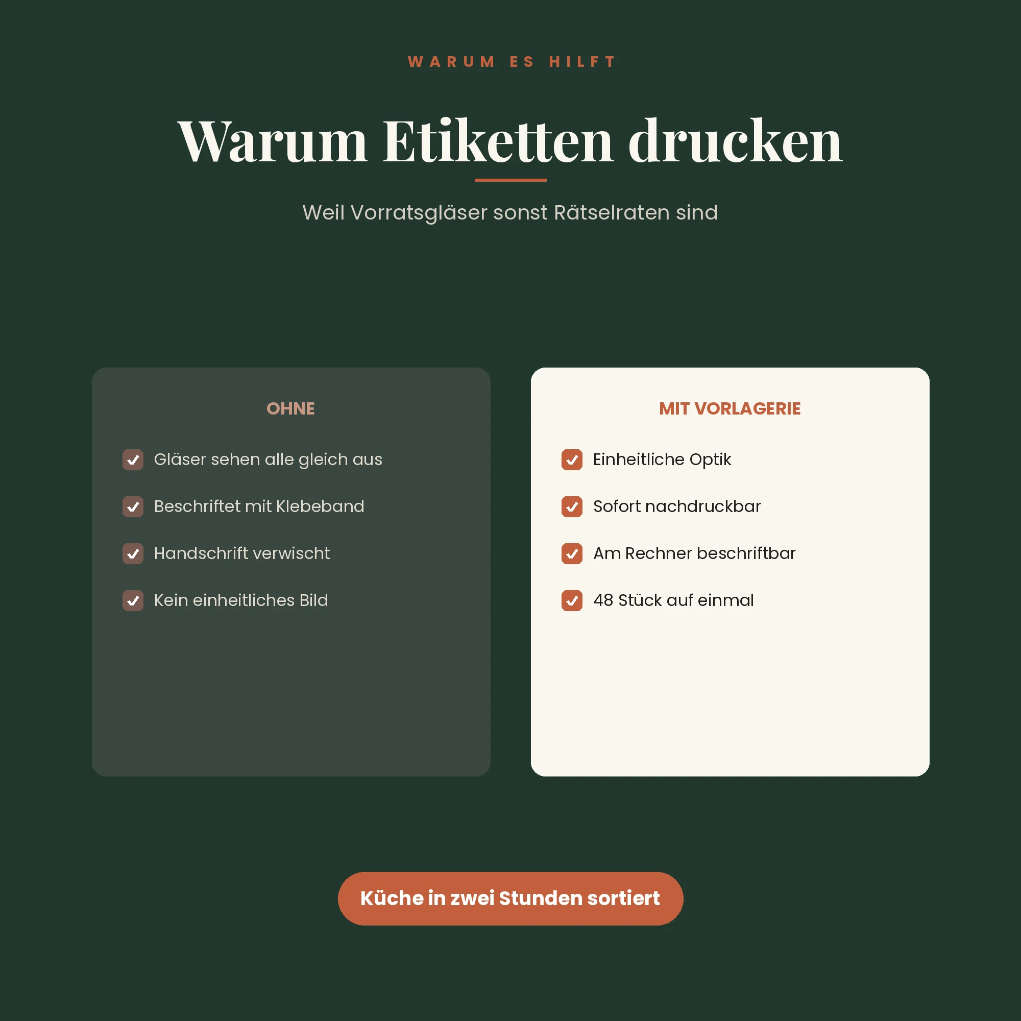 Etiketten für Vorratsgläser – der Unterschied
