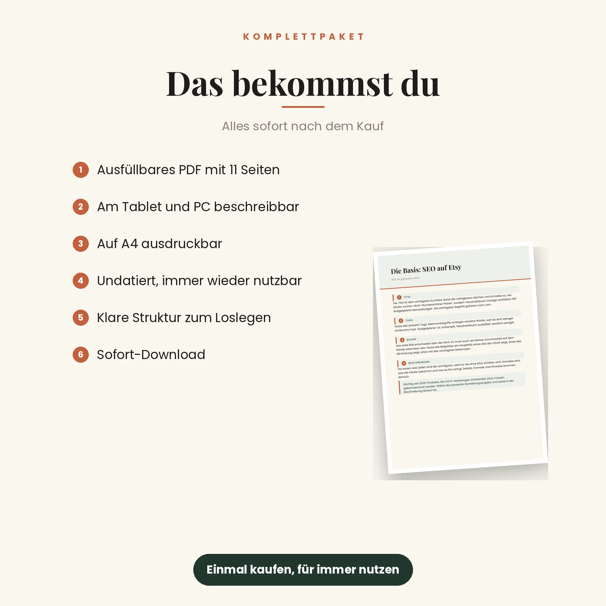 Etsy-Shop-Start-Guide – das ist enthalten