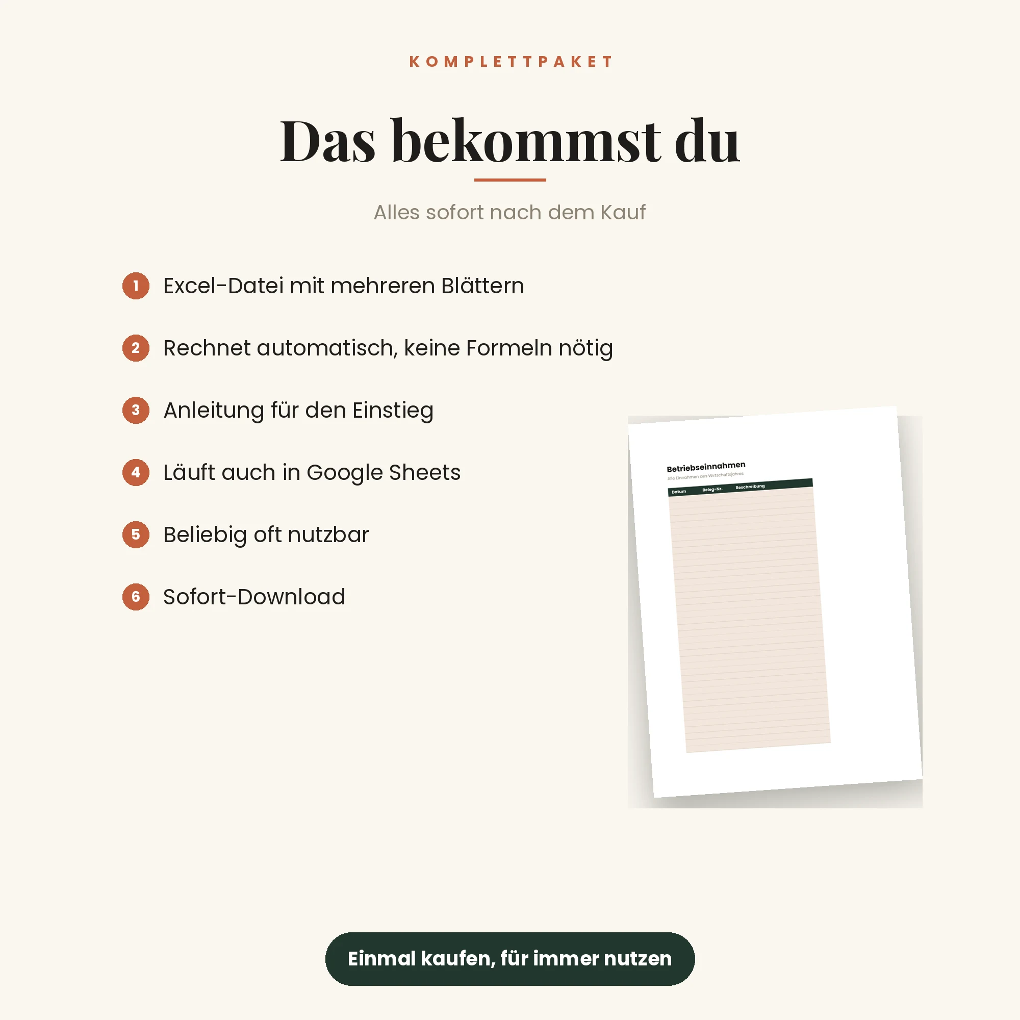 EÜR & Buchhaltung für Kleinunternehmer – das ist enthalten
