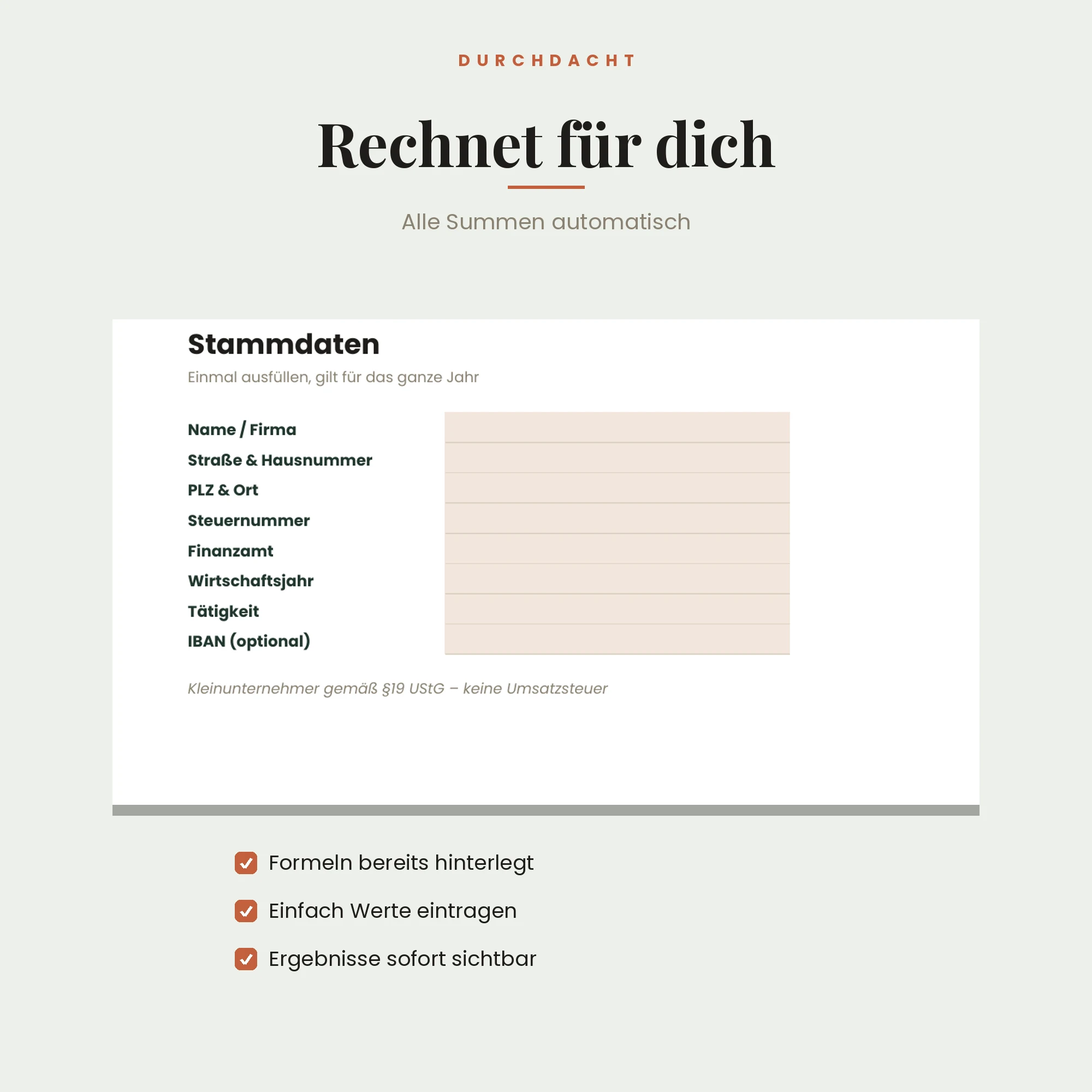 EÜR & Buchhaltung für Kleinunternehmer – Detailansicht