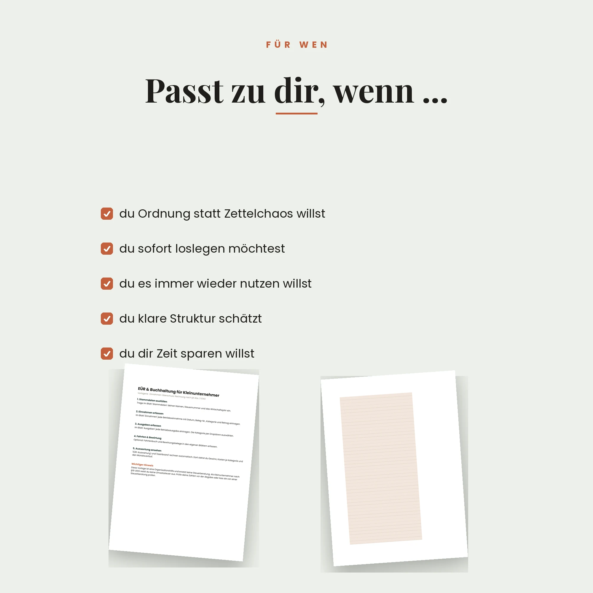 EÜR & Buchhaltung für Kleinunternehmer – für wen die Vorlage passt