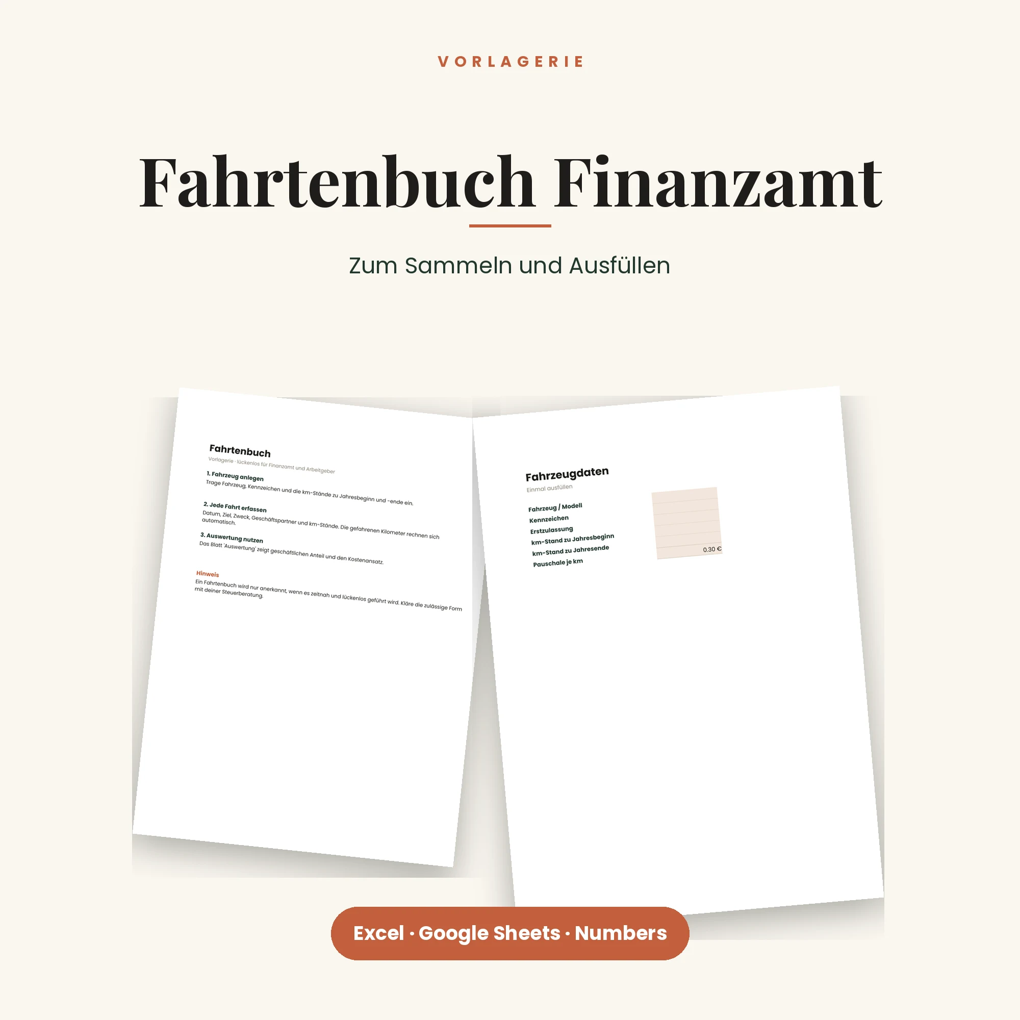 Fahrtenbuch für das Finanzamt – Titelbild