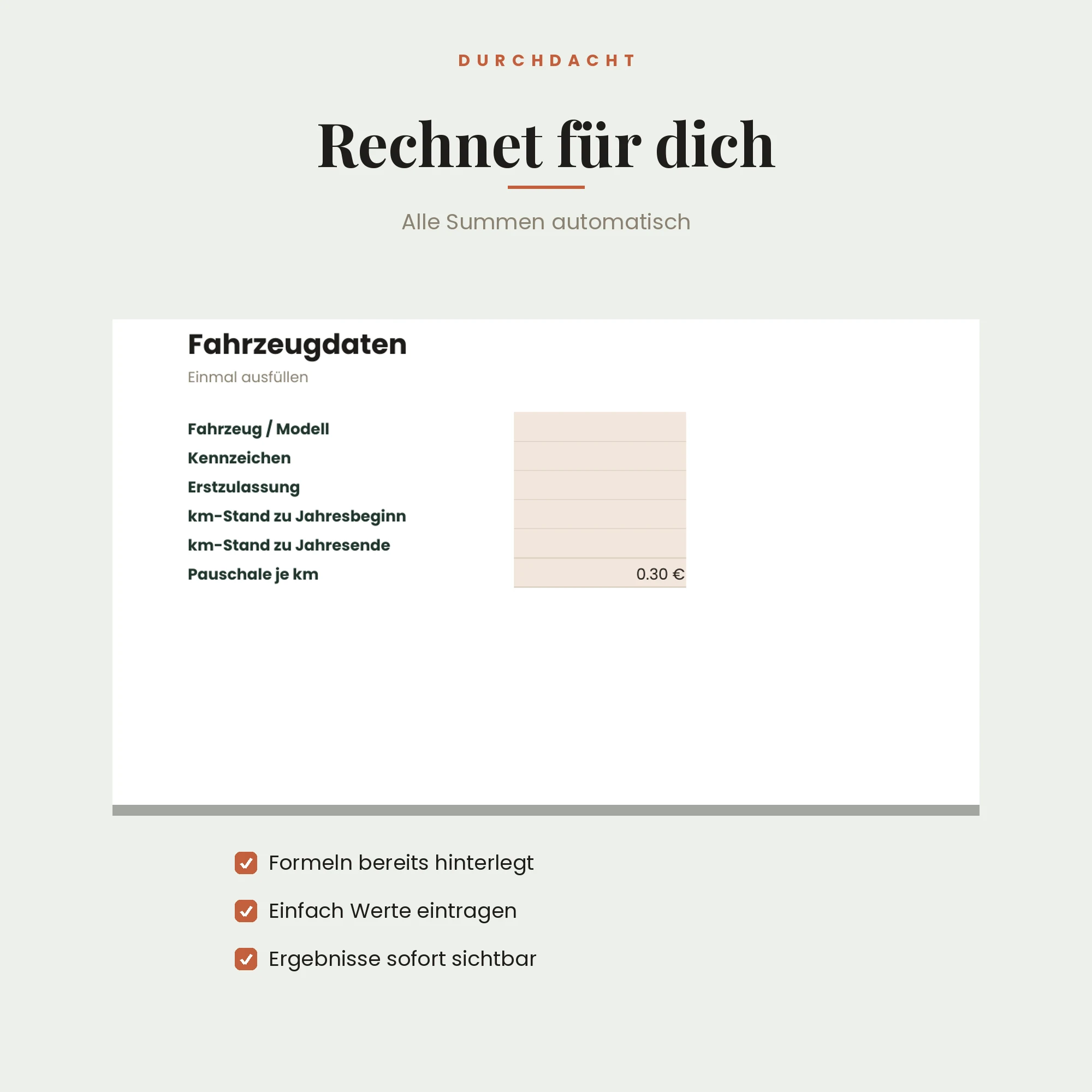 Fahrtenbuch für das Finanzamt – Detailansicht