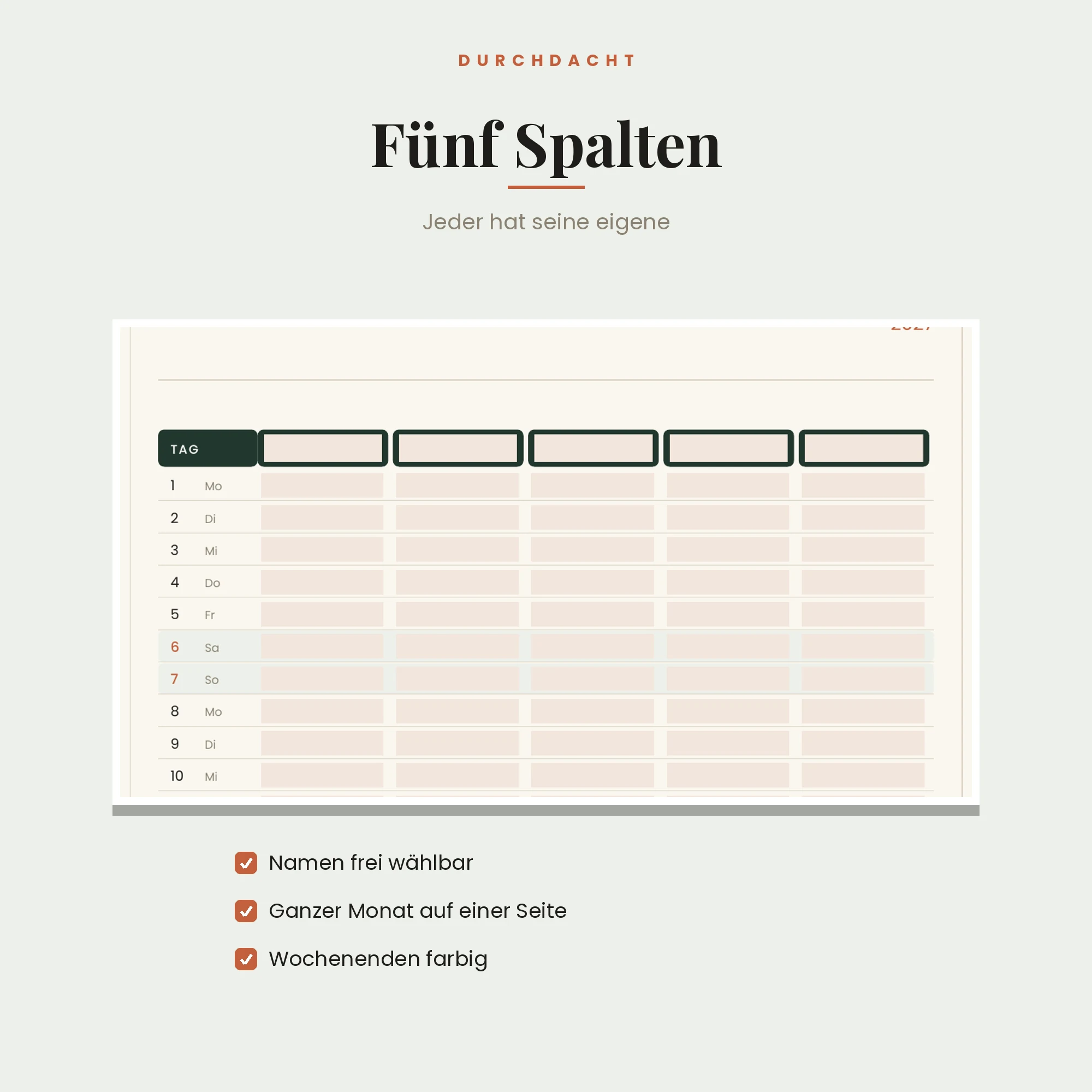 Familienplaner 2027 – Detailansicht