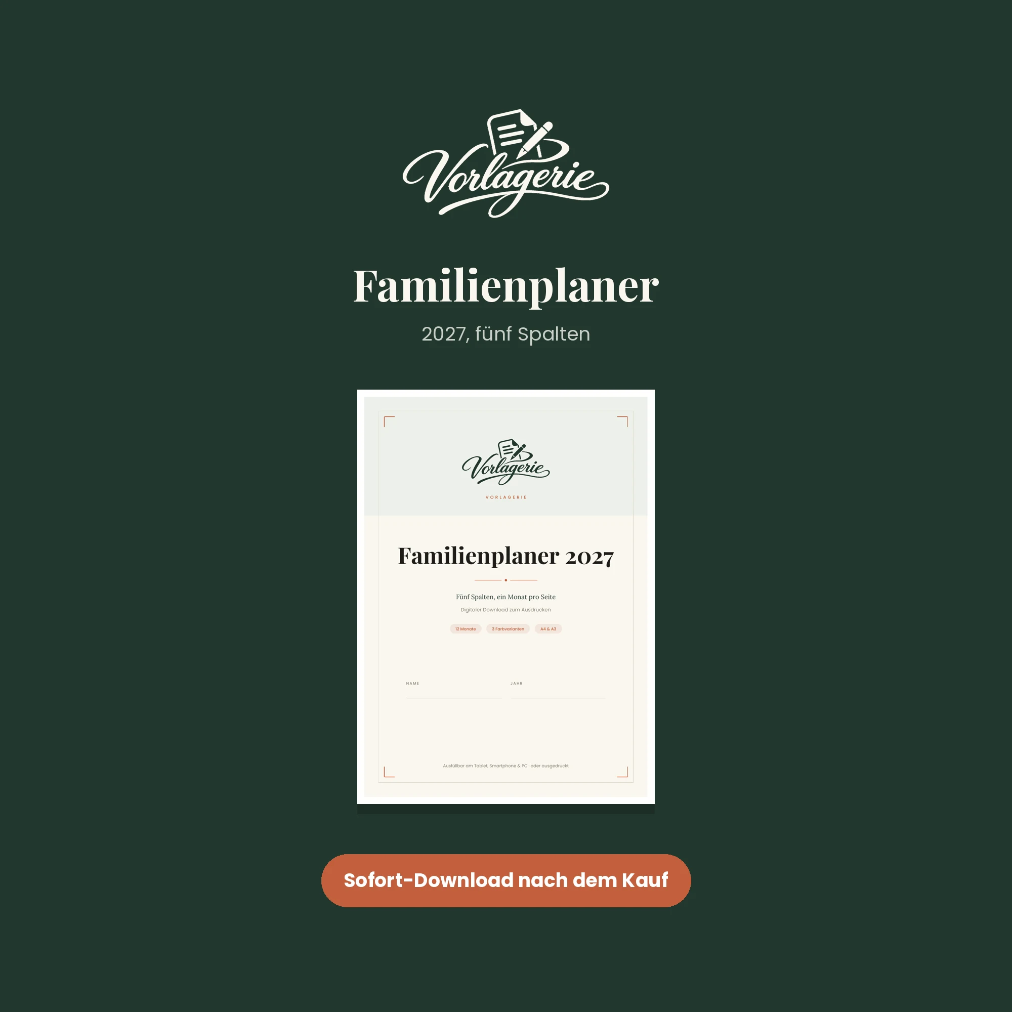 Familienplaner 2027 – Vorlagerie