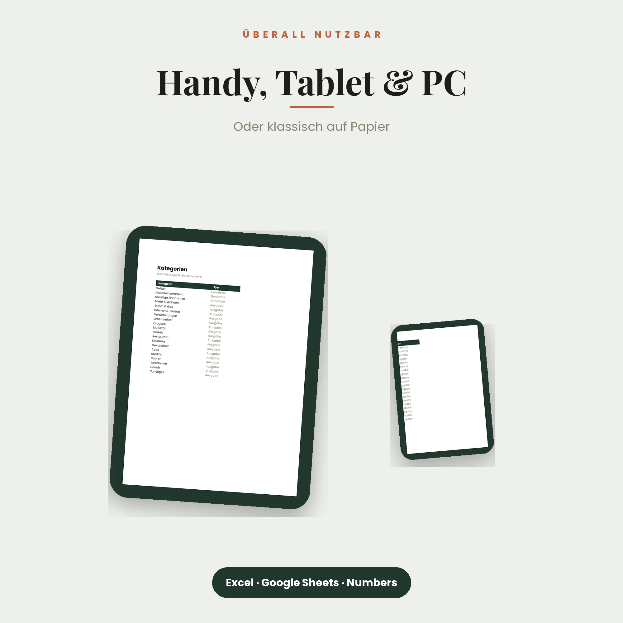 Finanz-Dashboard Komplettsystem – auf Smartphone, Tablet und PC