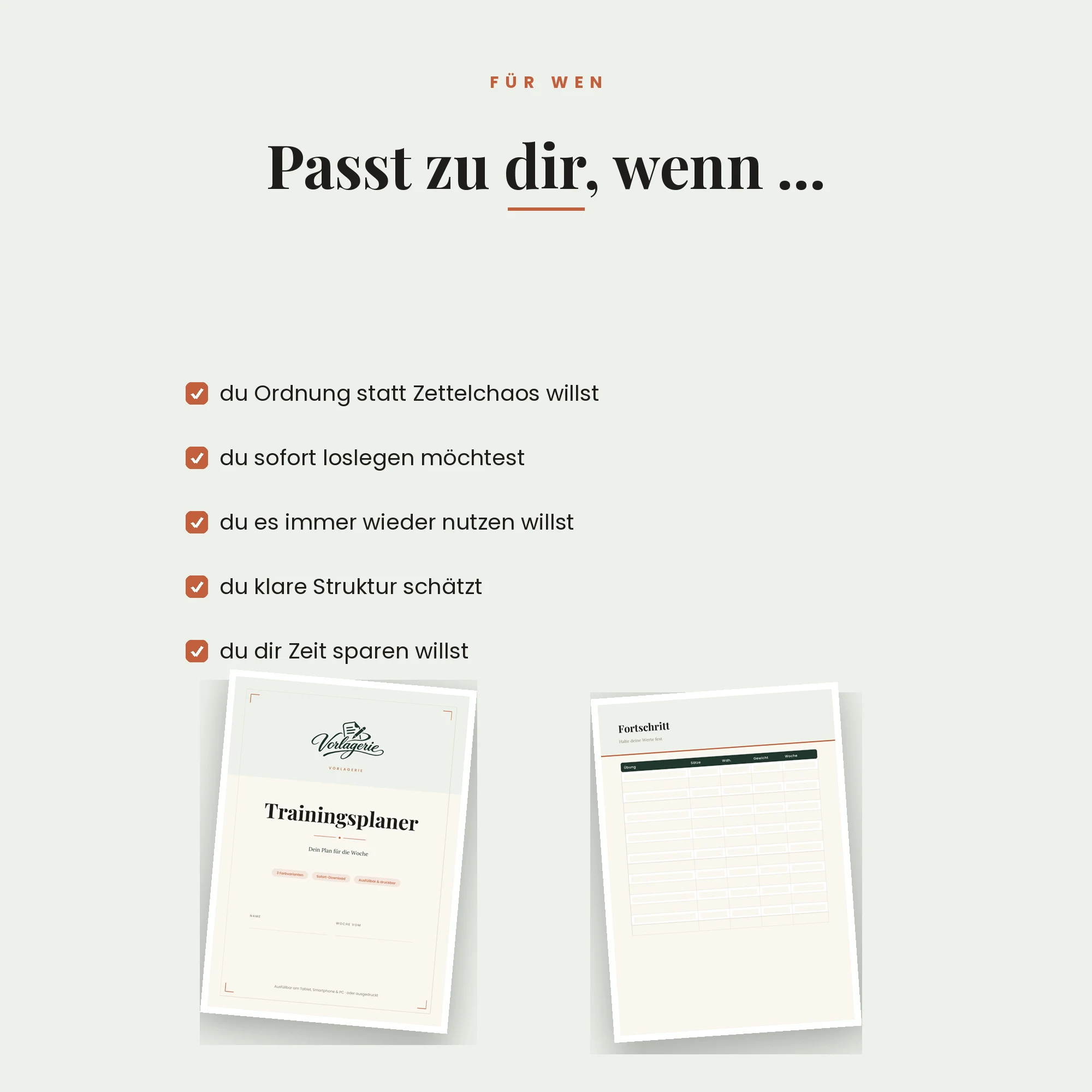 Fitnessplaner – für wen die Vorlage passt