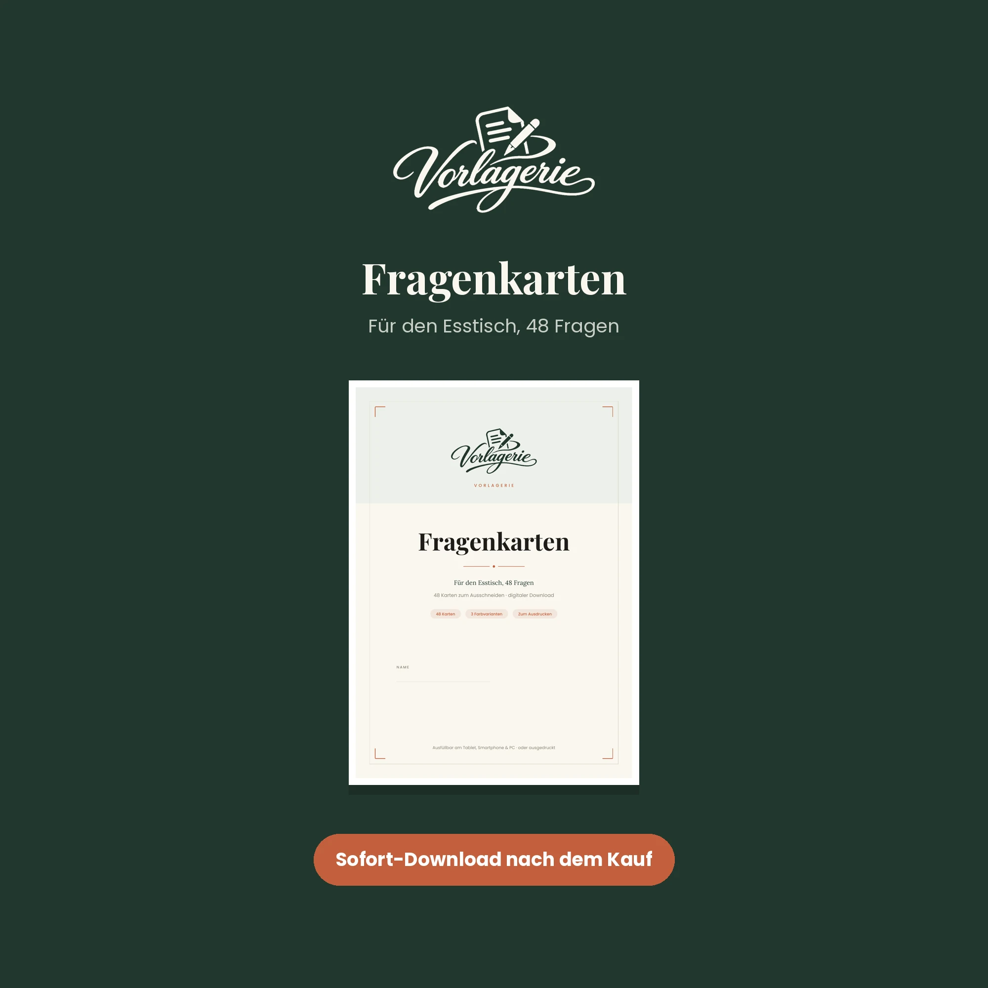 Fragenkarten für den Esstisch – Vorlagerie