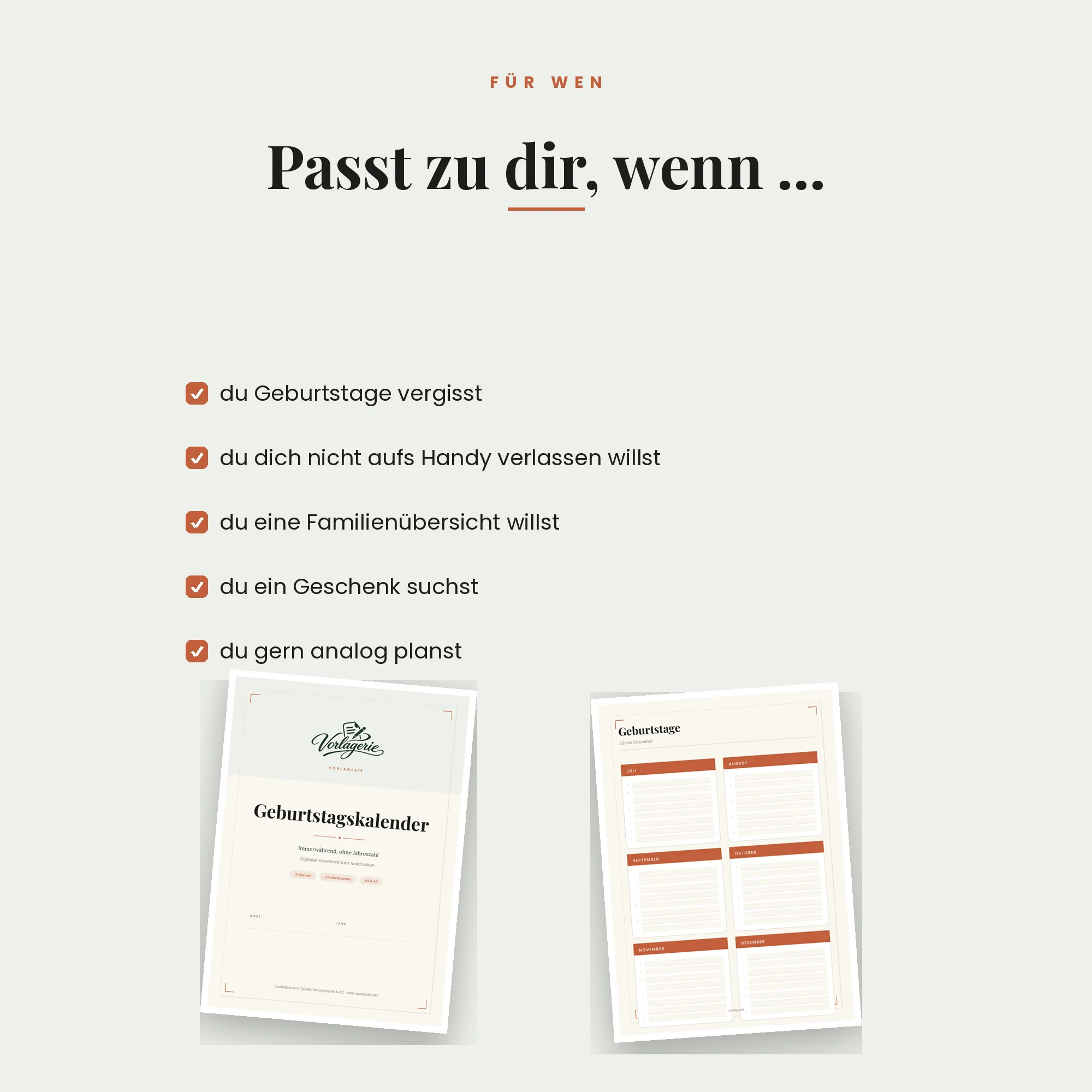 Geburtstagskalender-Poster – für wen es passt