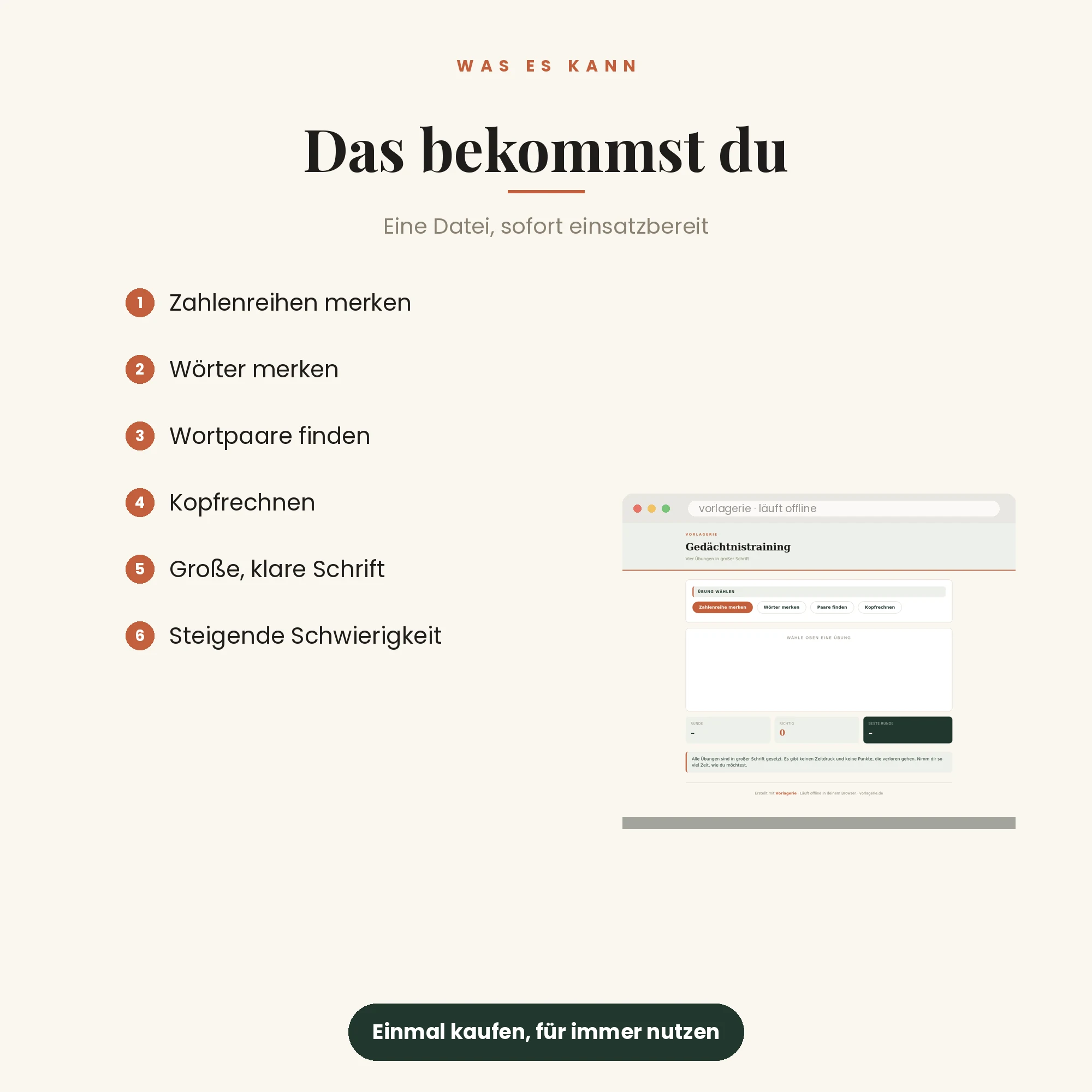 Gedächtnistraining – das ist enthalten