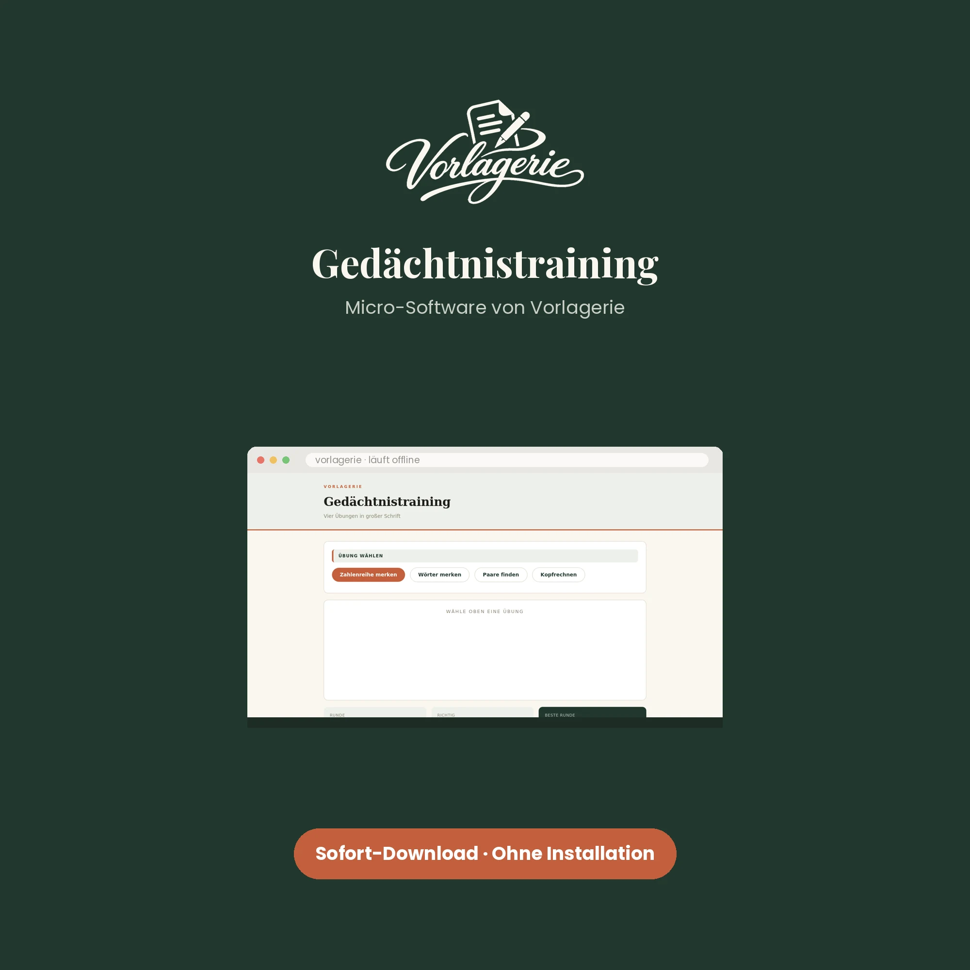 Gedächtnistraining – Vorlagerie