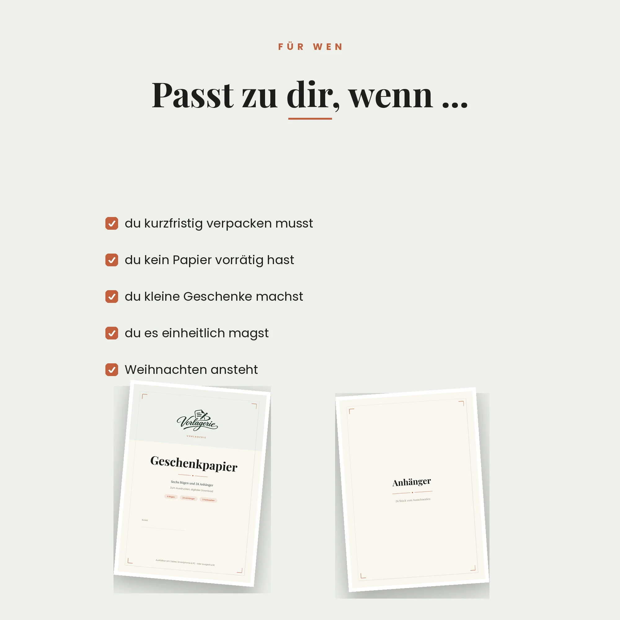 Geschenkpapier & Anhänger – für wen es passt
